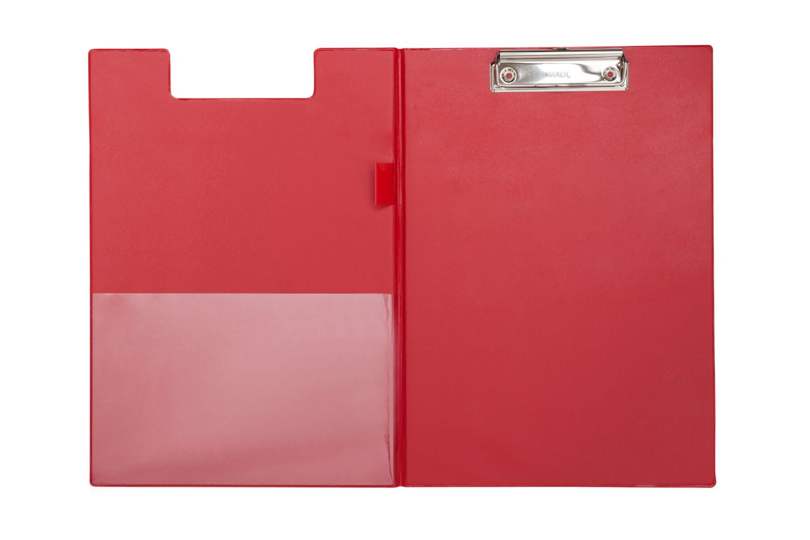 MAUL Klemmbrett-Mappe 319 × 229 mm – Karton, Rot – mit Innentasche, mit Aufhängeöse