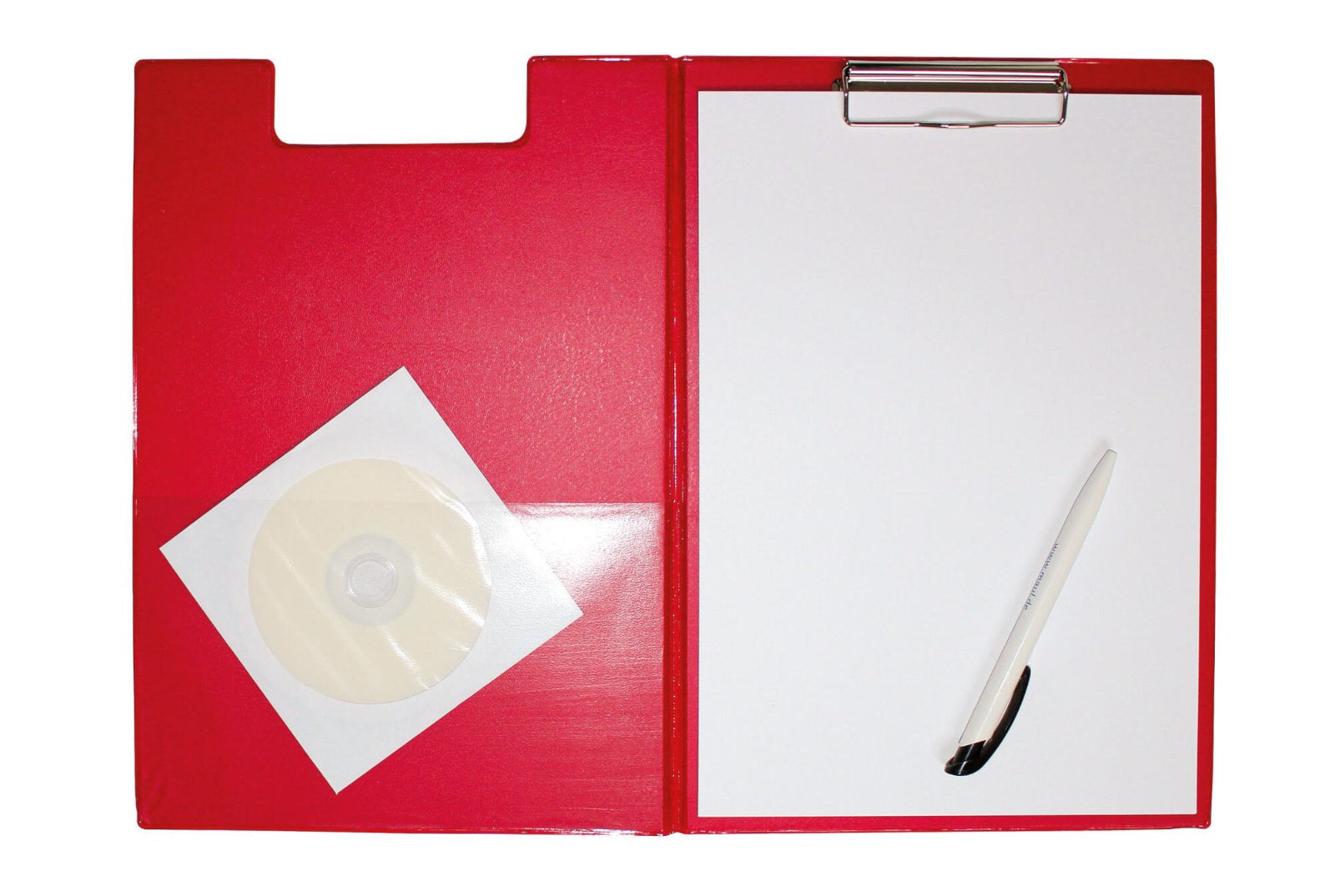 MAUL Klemmbrett-Mappe 319 × 229 mm – Karton, Folienüberzug – Rot – mit Innentasche, mit Aufhängeöse