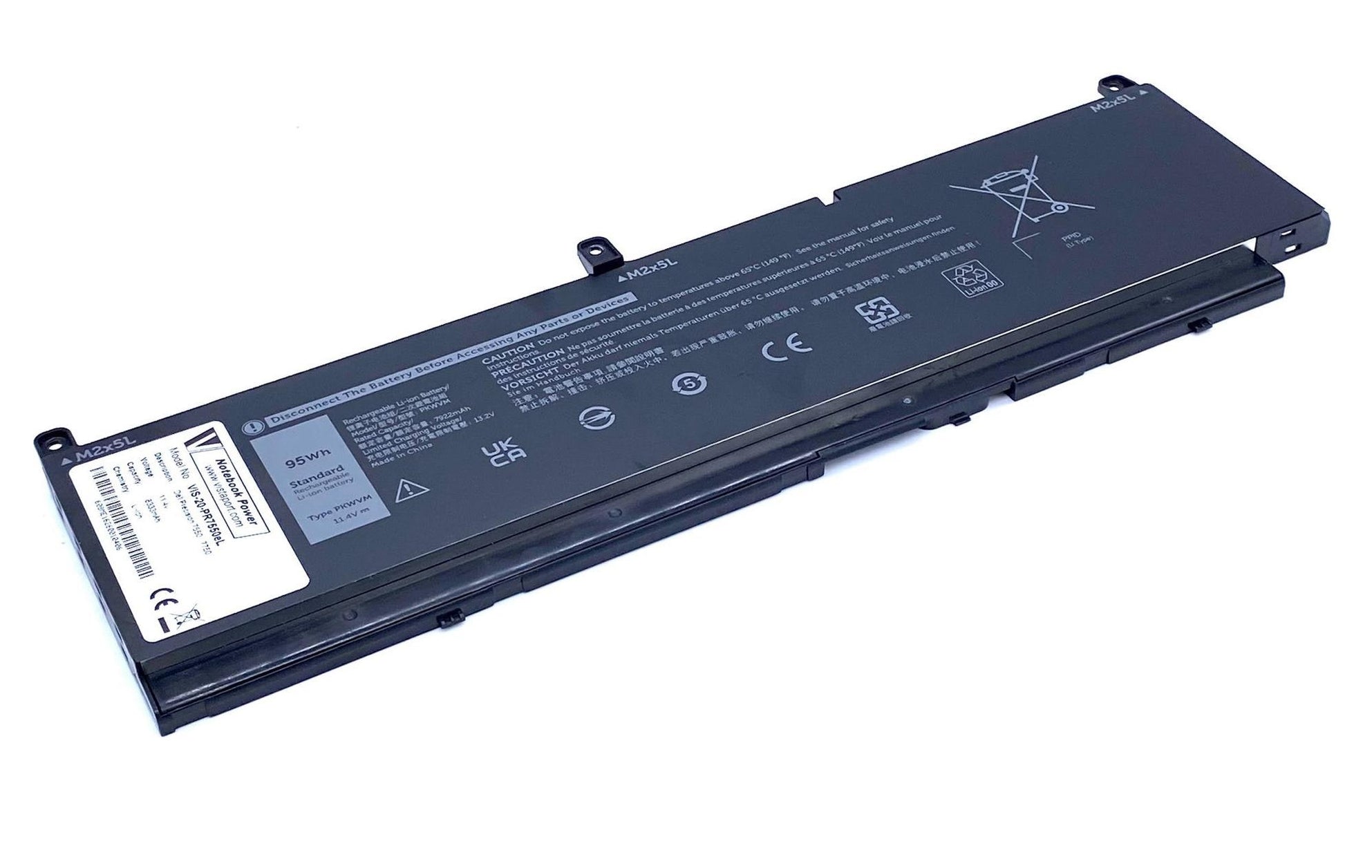 Vistaport Notebook-Akku – für Dell Precision 7550/7750 – 95 Wh, 11,4 V (6 Zellen) – Schwarz