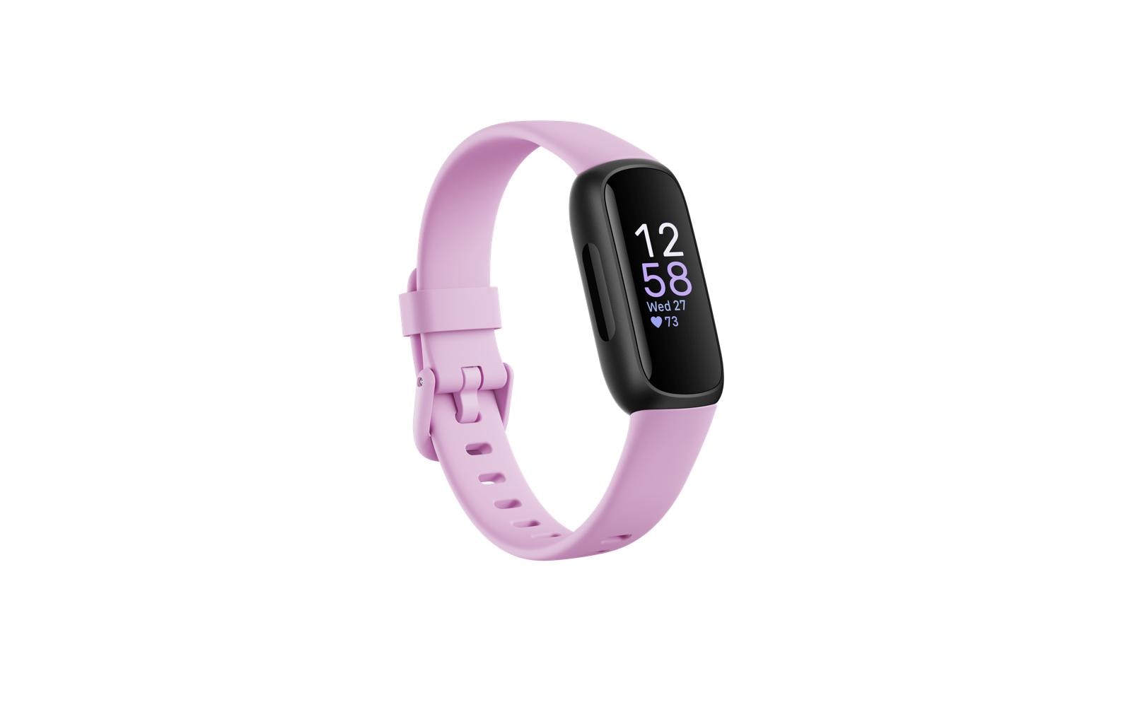 Fitbit Inspire 3 – Smartwatch – 39,32 mm, Connected GPS, AMOLED, 5 ATM, Fliedertraum/Schwarz, Bandgrösse S/L