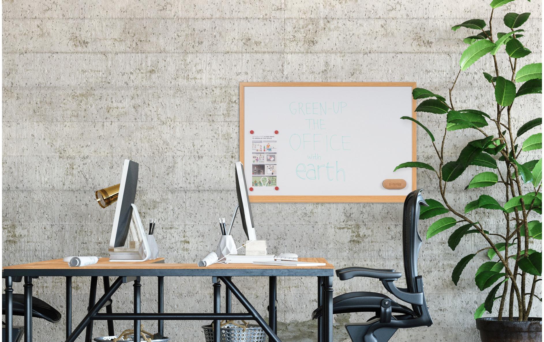 Bi-Office Whiteboard – 150 × 100 cm, Emaille, Holzrahmen, Wandmontage, inkl. Stiftablage
