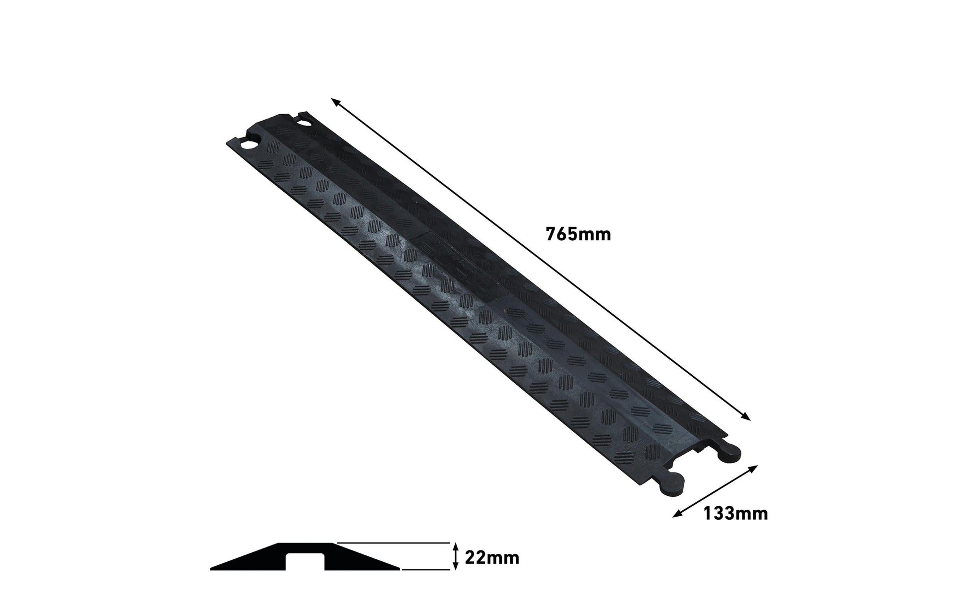 Steffen D-Line Kabelbrücke 1 Kanal – 133×22 mm, L 765 mm – Polyurethan – Schwarz