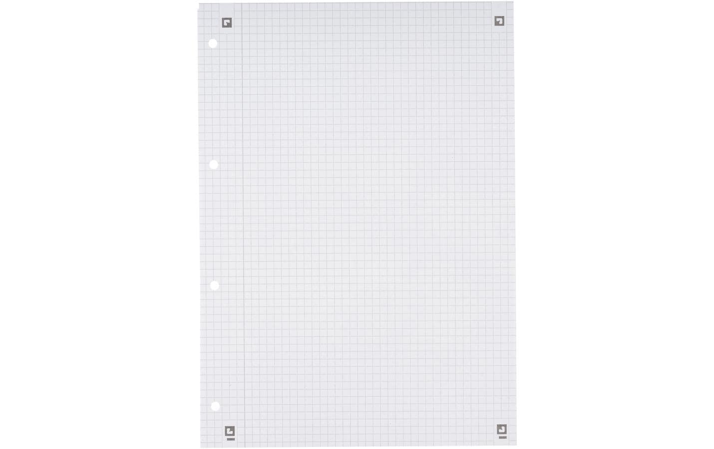 Elba Collegeblock, kariert 5 mm, Spiralbindung, Karton, 80 Blatt, 4-fach gelocht, perforiert, 90 g/m² – rot