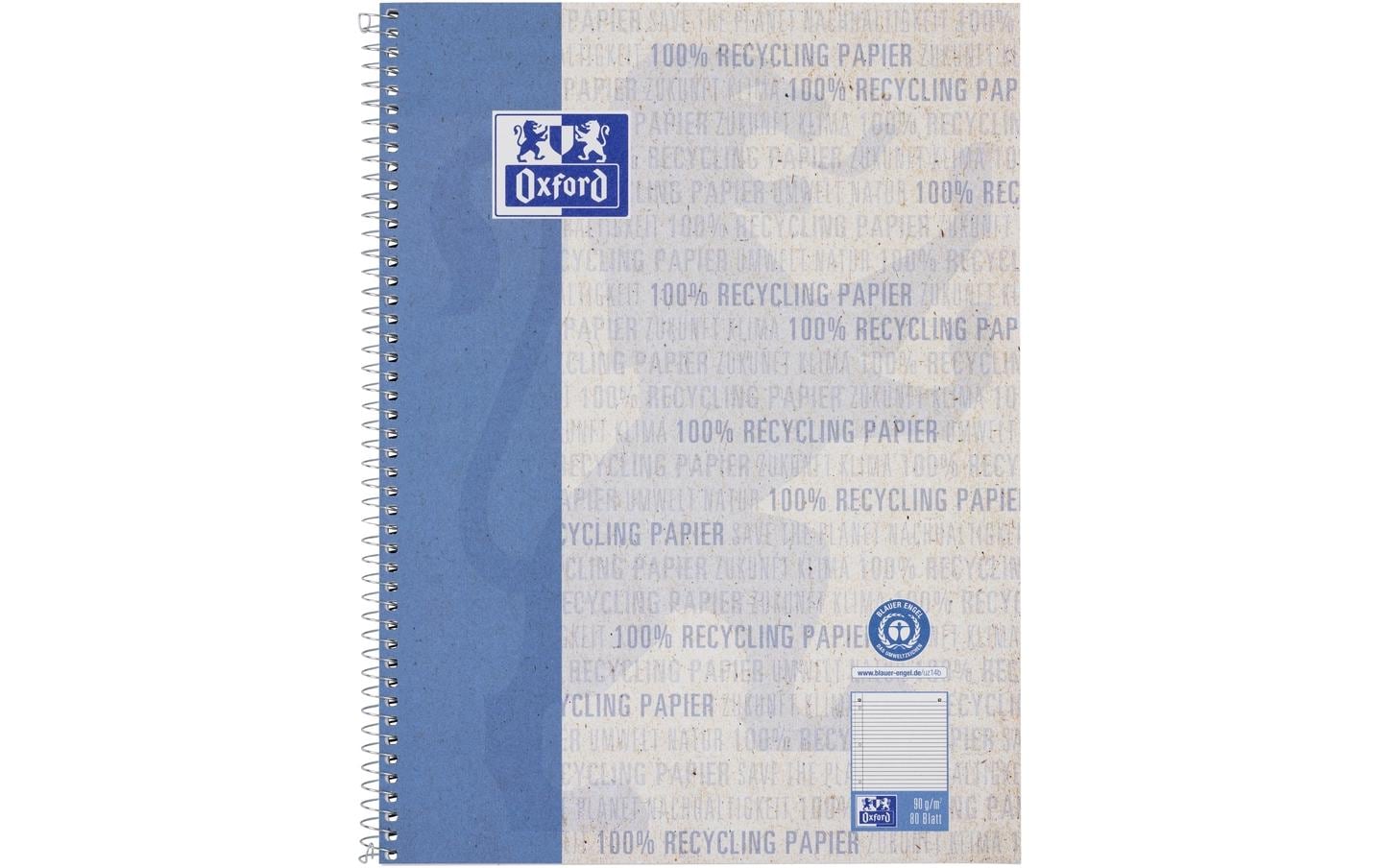 Elba Collegeblock, Karton, 80 Blatt, 4-fach gelocht, perforiert, 90 g/m² – Blau, für SCRIBZEE App