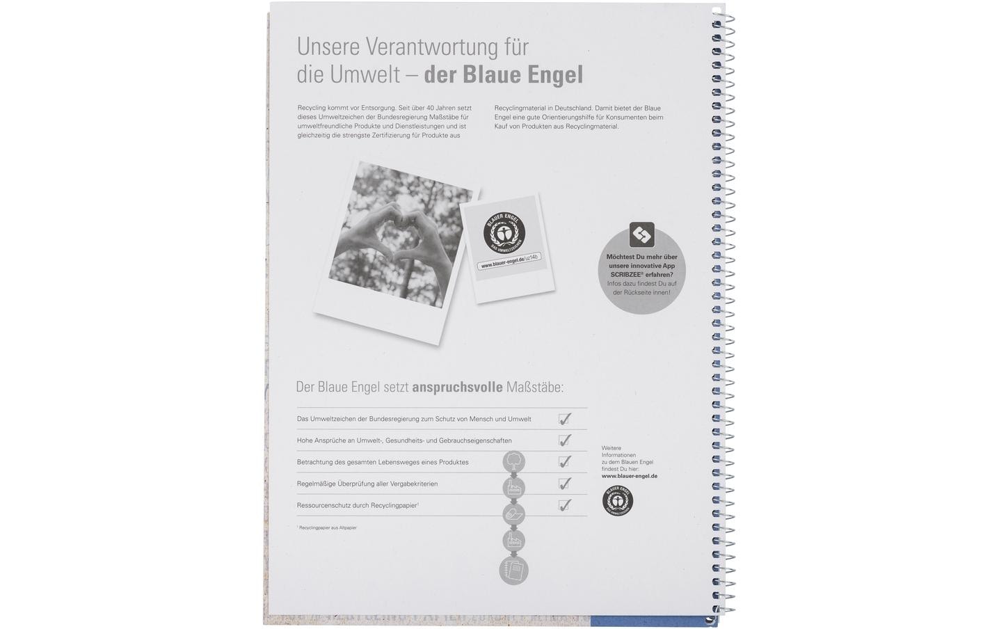 Elba Collegeblock, Karton, 80 Blatt, 4-fach gelocht, perforiert, 90 g/m² – Blau, für SCRIBZEE App