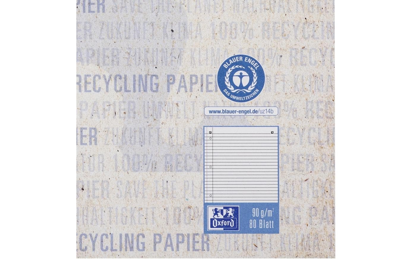 Elba Collegeblock, Karton, 80 Blatt, 4-fach gelocht, perforiert, 90 g/m² – Blau, für SCRIBZEE App