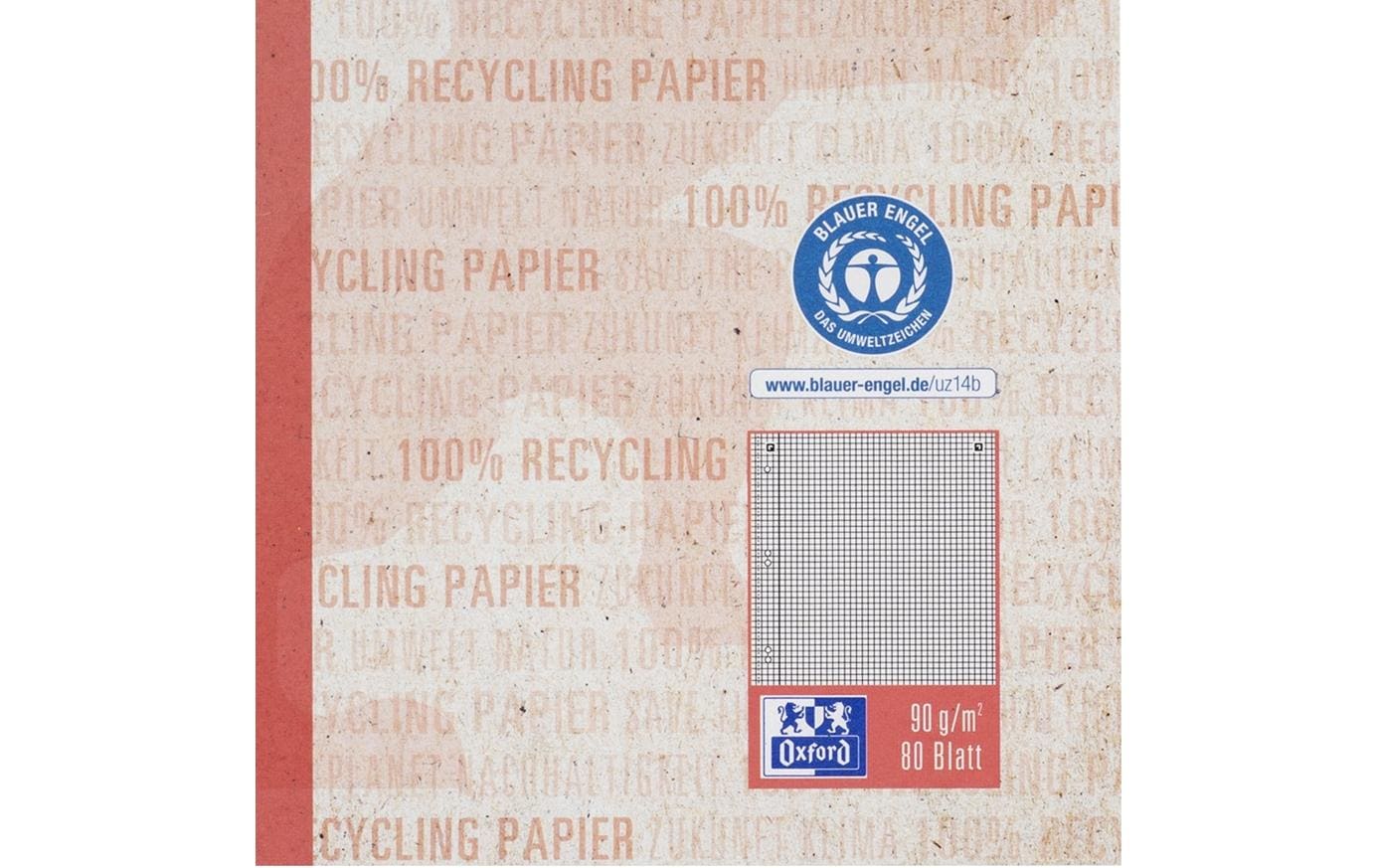 Elba Oxford – Collegeblock A5+, kariert, Spiralbindung, 80 Blatt – rot, für SCRIBZEE App