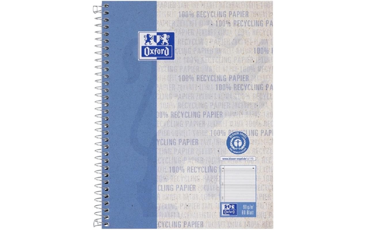 Elba Collegeblock, Karton, 80 Blatt, 6-fach gelocht, perforiert, 90 g/m² – blau, für SCRIBZEE App