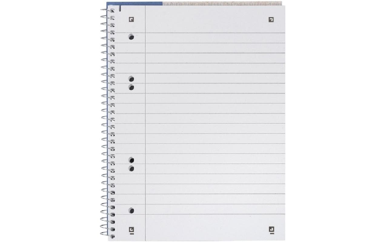 Elba Collegeblock, Karton, 80 Blatt, 6-fach gelocht, perforiert, 90 g/m² – blau, für SCRIBZEE App