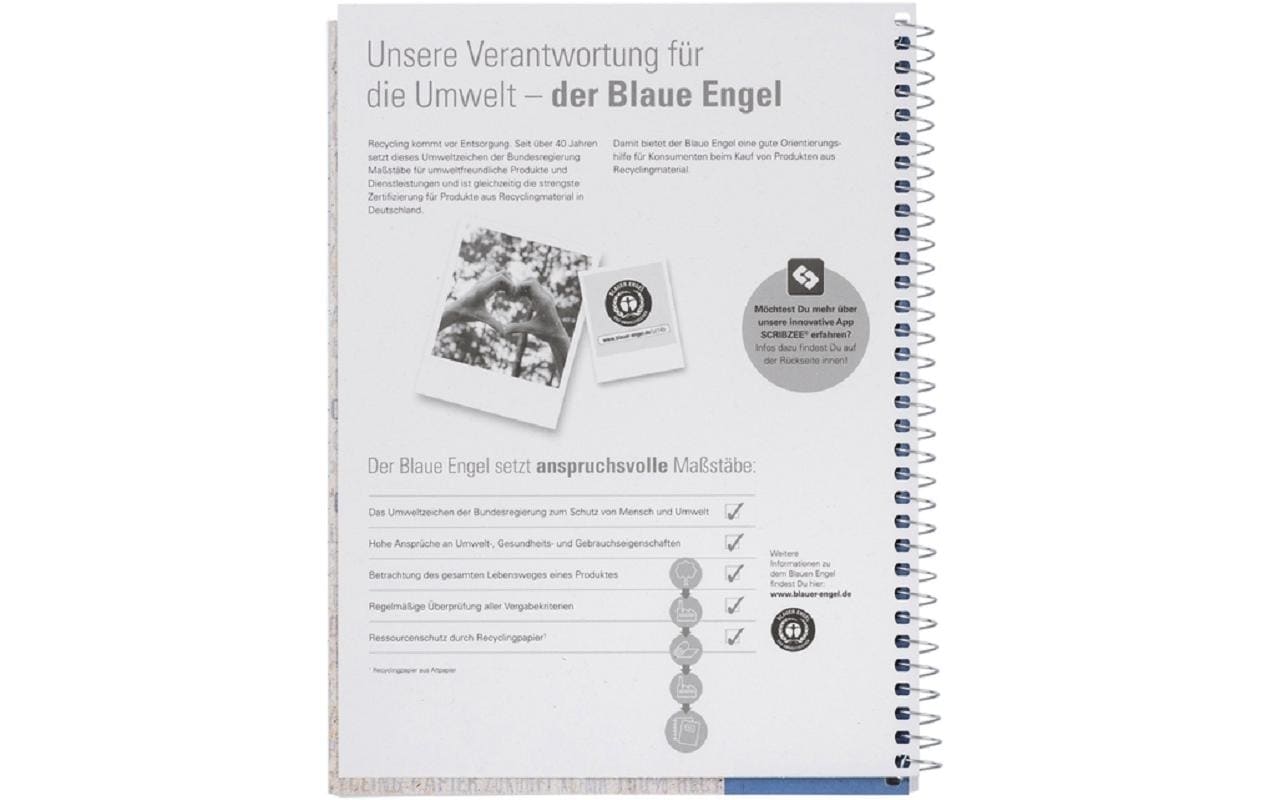 Elba Collegeblock, Karton, 80 Blatt, 6-fach gelocht, perforiert, 90 g/m² – blau, für SCRIBZEE App