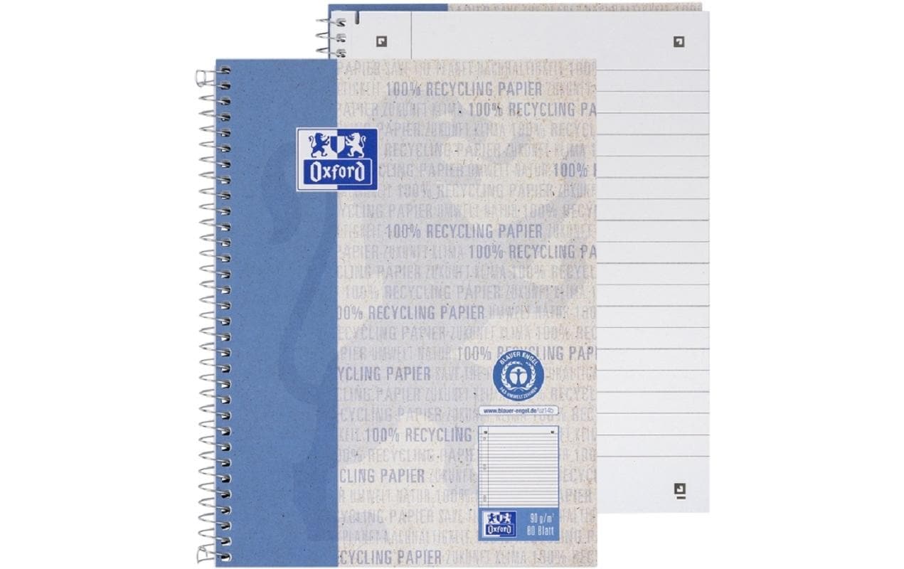 Elba Collegeblock, Karton, 80 Blatt, 6-fach gelocht, perforiert, 90 g/m² – blau, für SCRIBZEE App