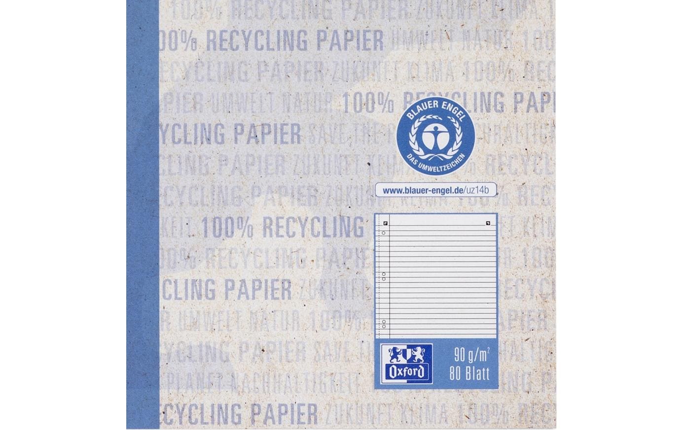 Elba Collegeblock, Karton, 80 Blatt, 6-fach gelocht, perforiert, 90 g/m² – blau, für SCRIBZEE App