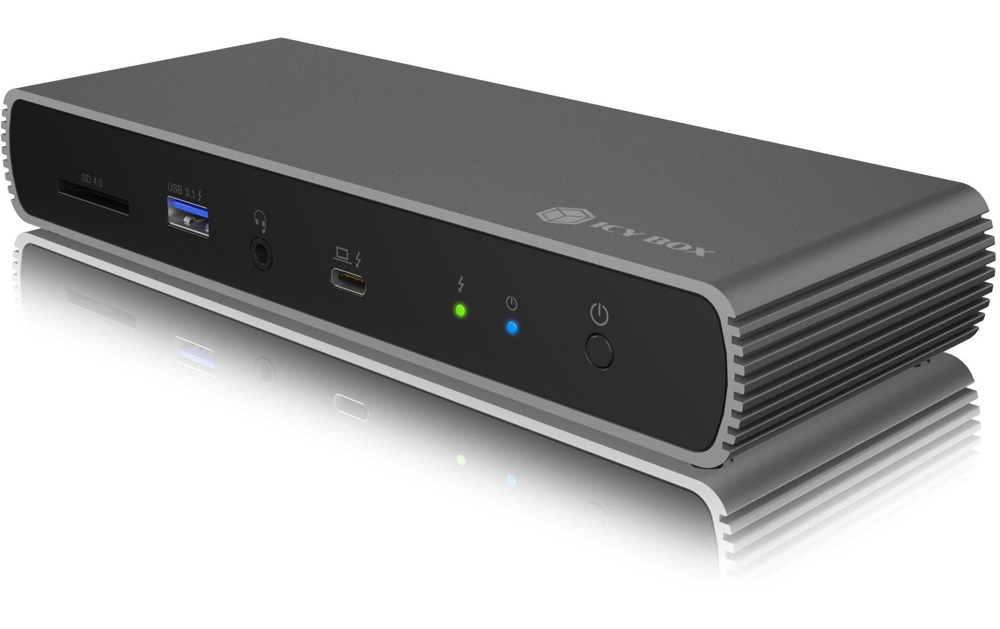 ICY BOX IB-DK8801-TB4 Dockingstation – Thunderbolt 4, 1× HDMI, 4× USB-A, 96 W PD, 2,5GbE, SD, 3,5 mm Audio