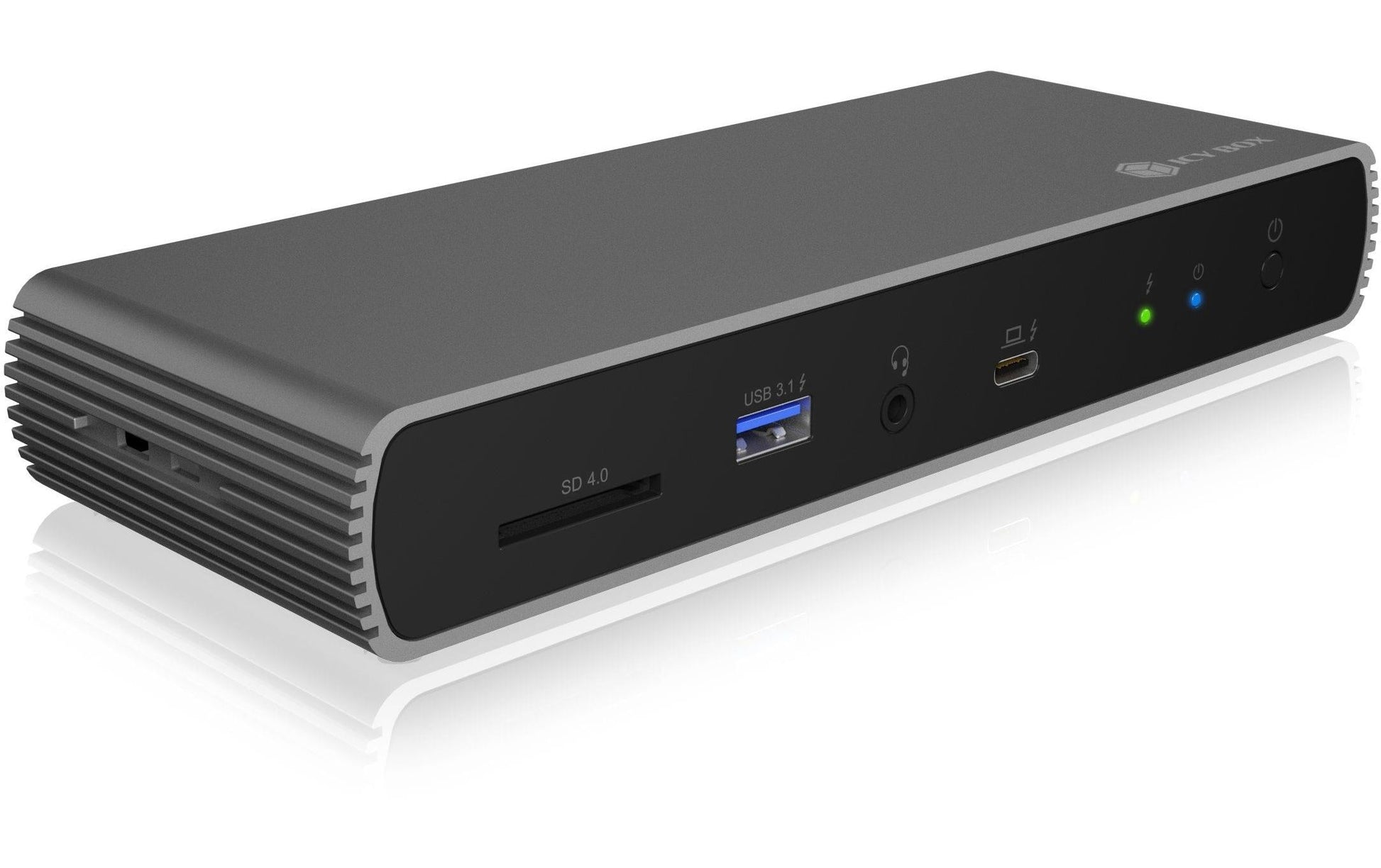 ICY BOX IB-DK8801-TB4 Dockingstation – Thunderbolt 4, 1× HDMI, 4× USB-A, 96 W PD, 2,5GbE, SD, 3,5 mm Audio