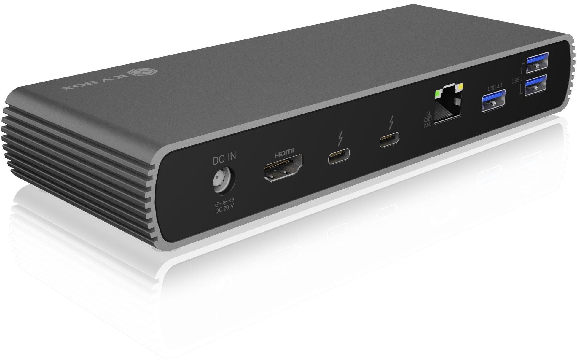 ICY BOX IB-DK8801-TB4 Dockingstation – Thunderbolt 4, 1× HDMI, 4× USB-A, 96 W PD, 2,5GbE, SD, 3,5 mm Audio