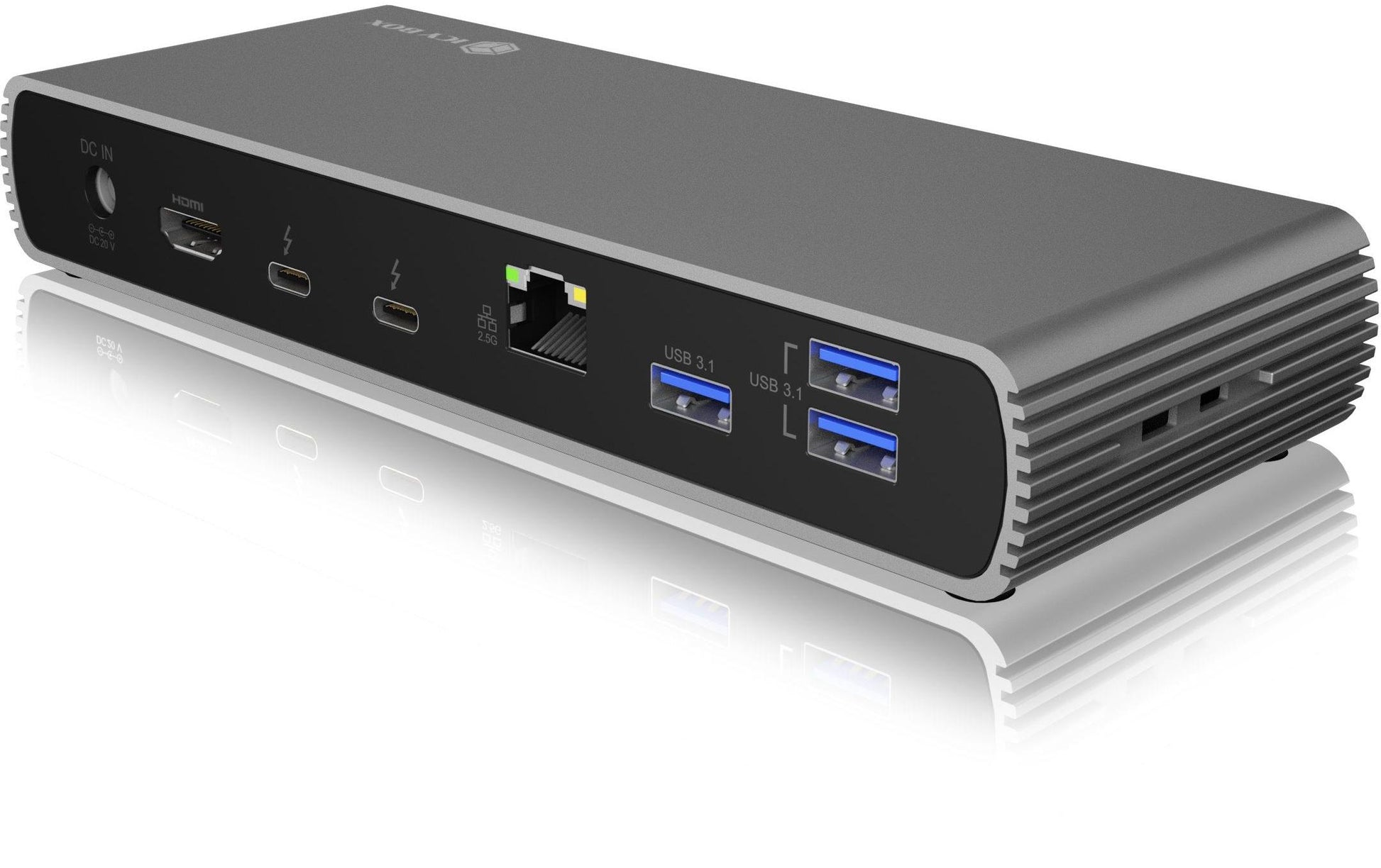 ICY BOX IB-DK8801-TB4 Dockingstation – Thunderbolt 4, 1× HDMI, 4× USB-A, 96 W PD, 2,5GbE, SD, 3,5 mm Audio