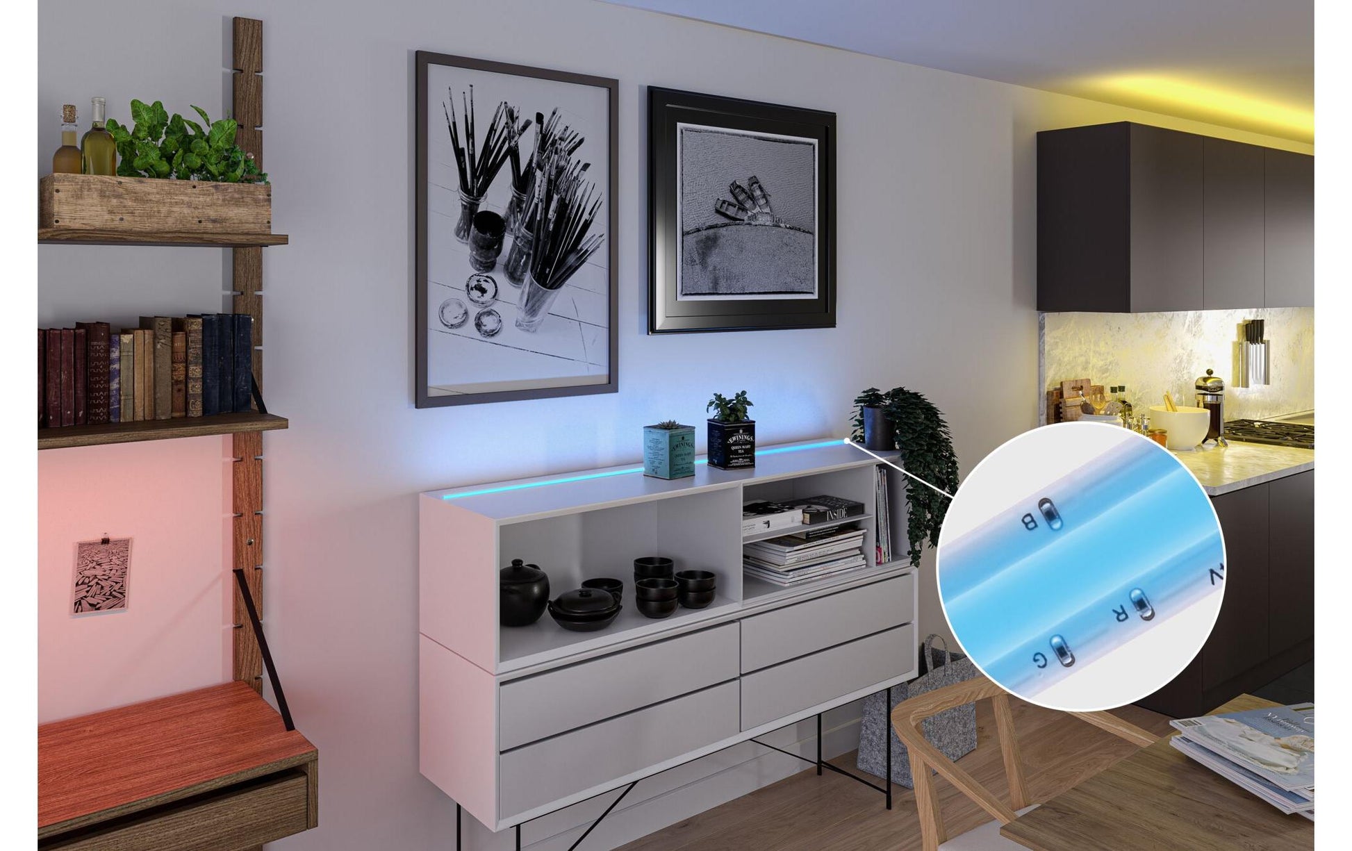 Paulmann LED-Strip – 1,5 m, 495 lm, 12 W, RGB, dimmbar, weiss, Fernbedienung, Netzteil