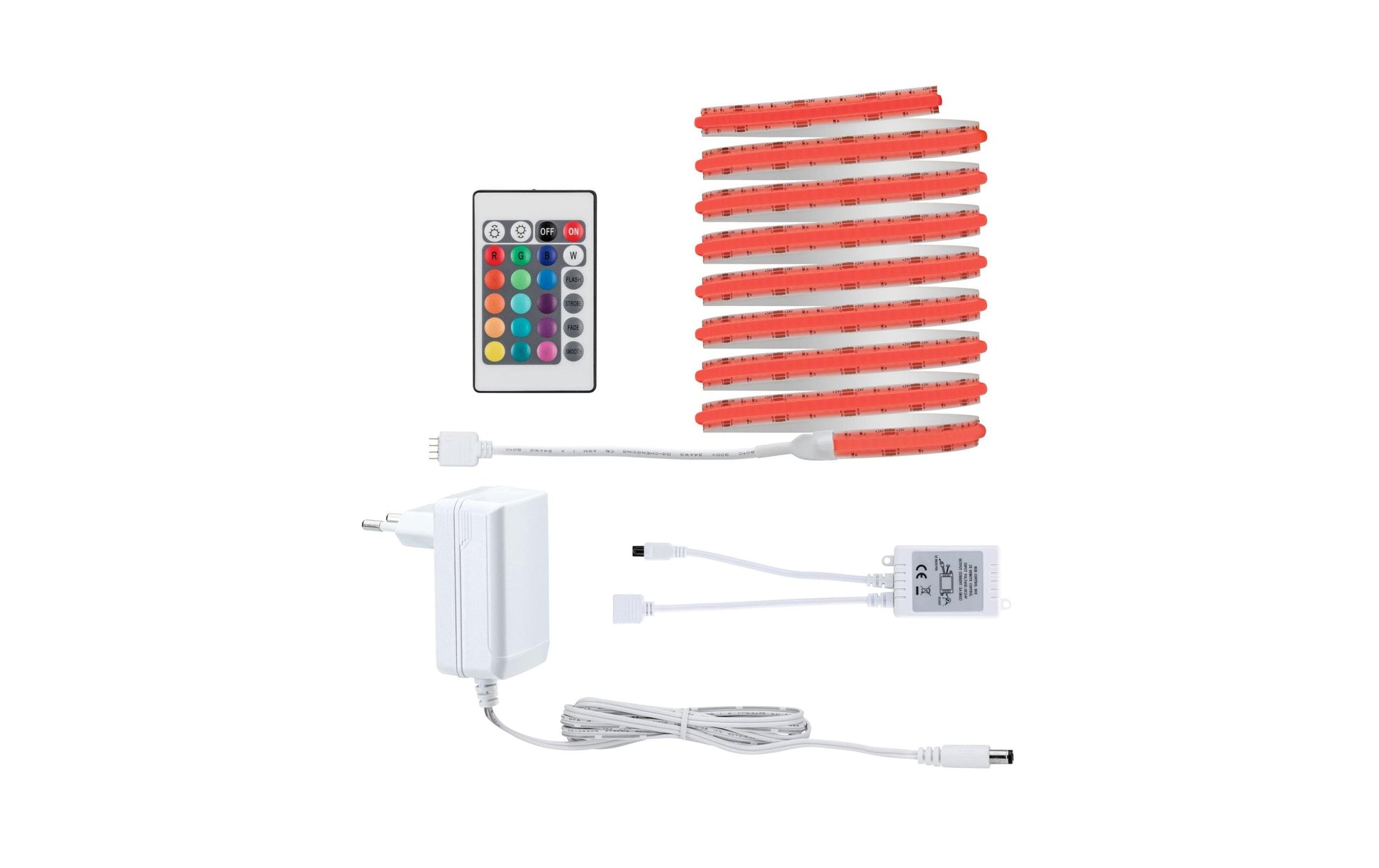 Paulmann LED-Strip – Set, 3 m, 990 lm, 22 W, RGB, dimmbar, weiss, Fernbedienung, Netzteil
