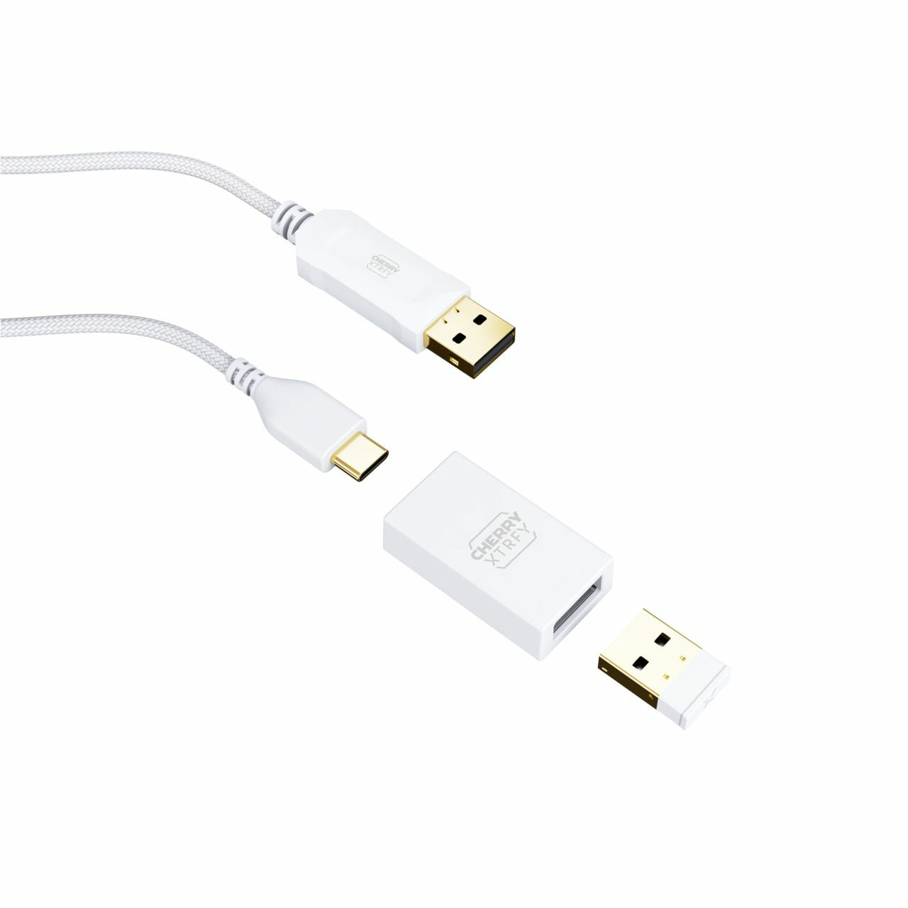 CHERRY XTRFY M64 Wireless – Gaming-Maus – Kabellos (2,4 GHz), 26000 DPI, Weiss, Türkis