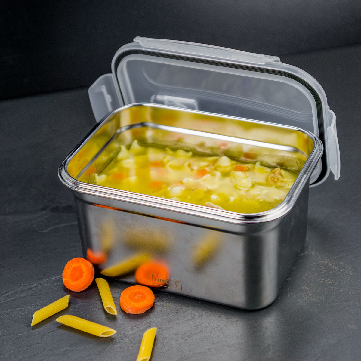 Lurch Lunchbox 1 l, 17 × 8,5 × 12 cm, Edelstahl/Kunststoff, silber
