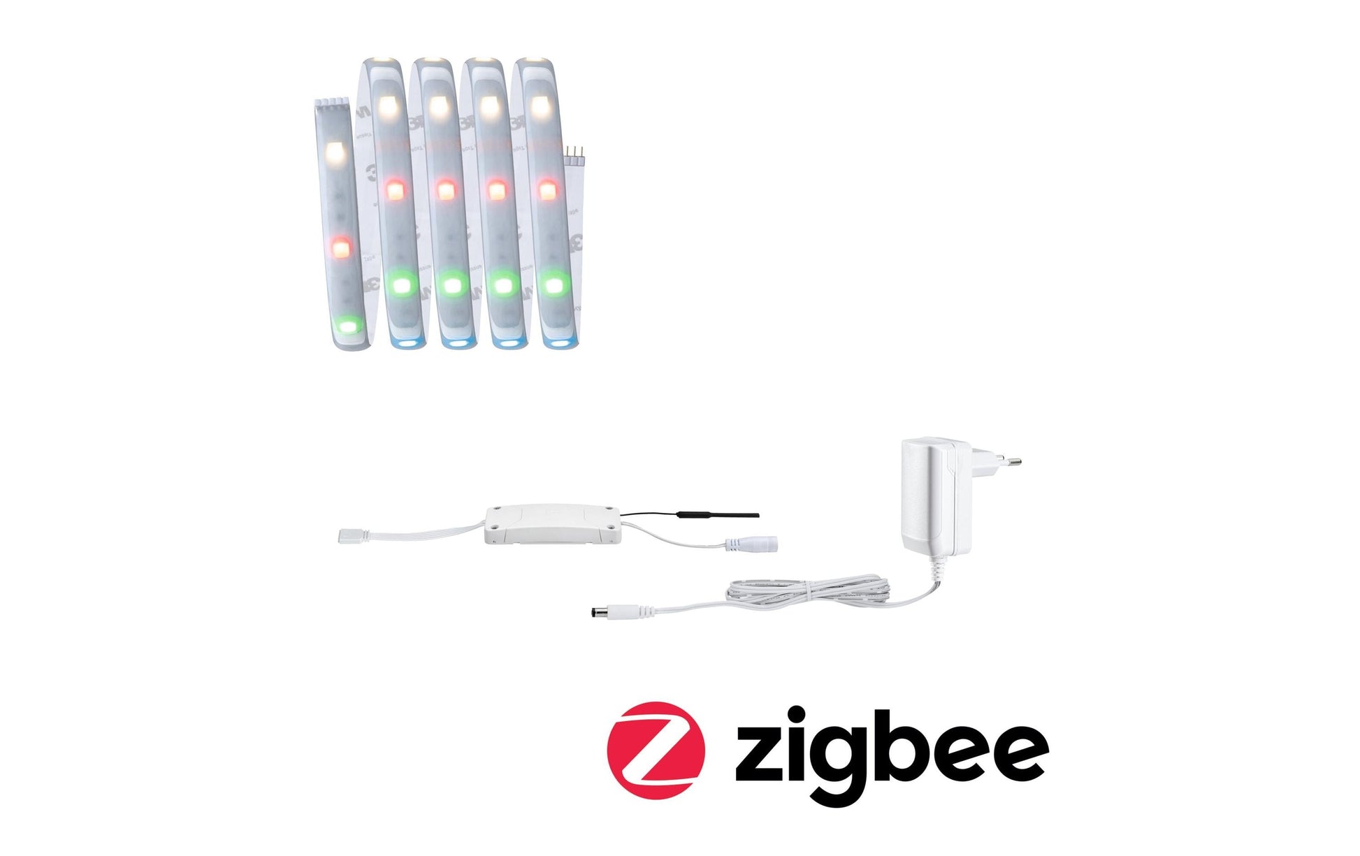 Paulmann LED-Streifen Aussen – RGBW, 3000 K – IP44 – Netzbetrieb – Zigbee – dimmbar – Silber, Kunststoff