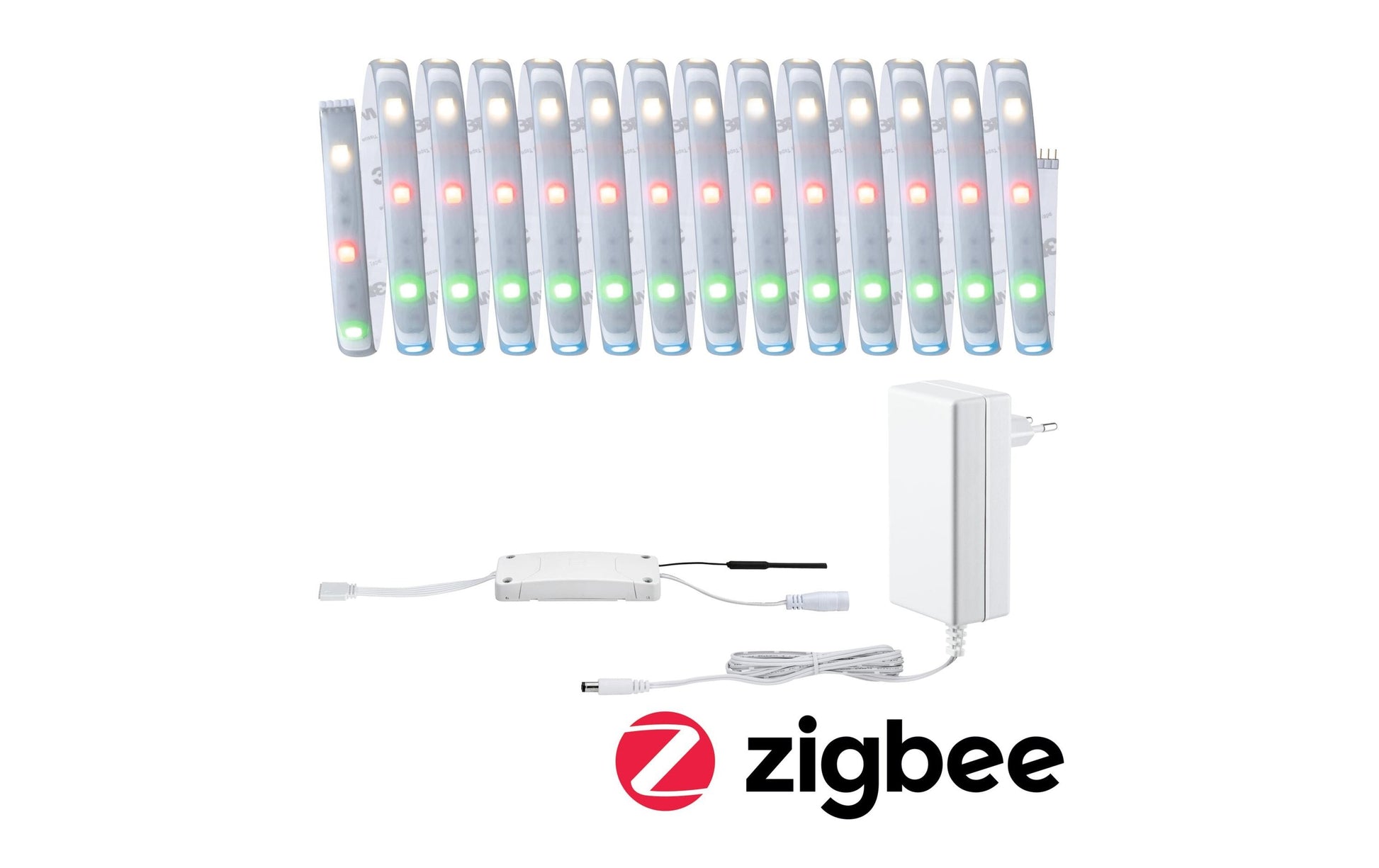 Paulmann LED-Streifen Aussen – RGBW, 3000 K – IP44 – Netzbetrieb, Zigbee – dimmbar – Silber, Kunststoff