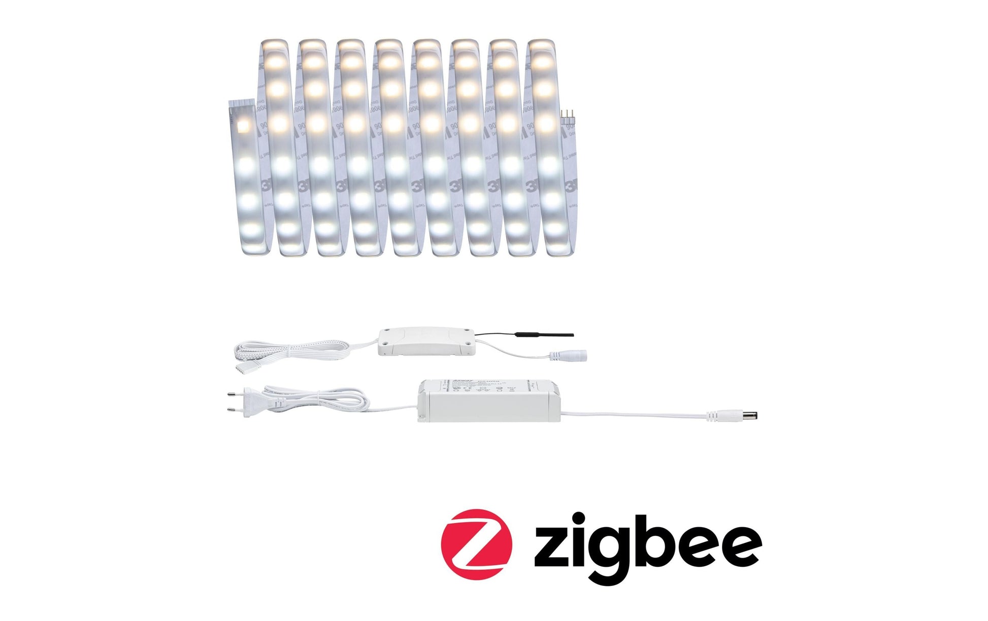 Paulmann LED-Streifen Aussen – für Alexa, Google, Zigbee – dimmbar, Fernbedienung – Silber, Kunststoff