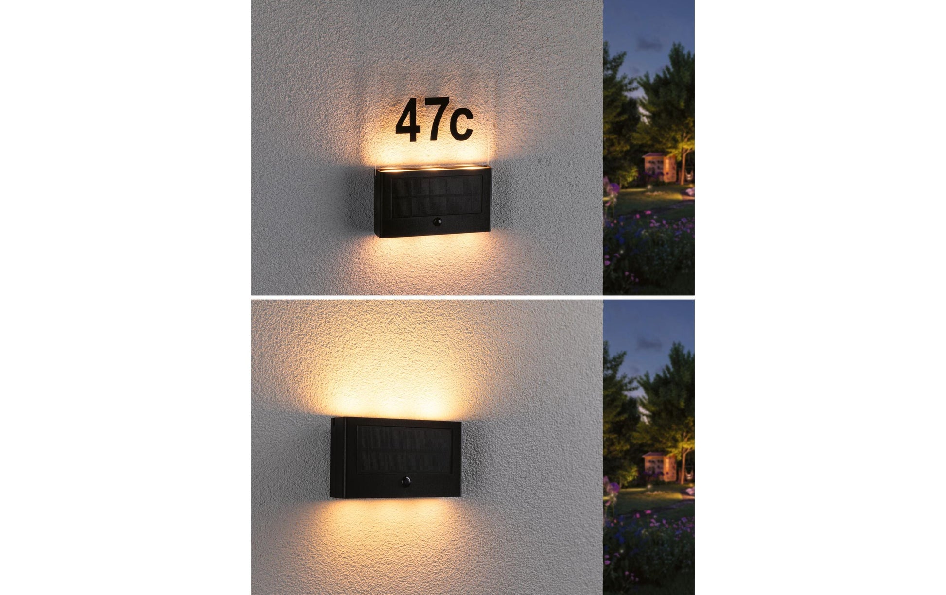 Paulmann Aussenwandleuchte – 18 lm, 1 W – Warmweiss, 2200 K – IP44 – Solarbetrieb – Anthrazit, Kunststoff