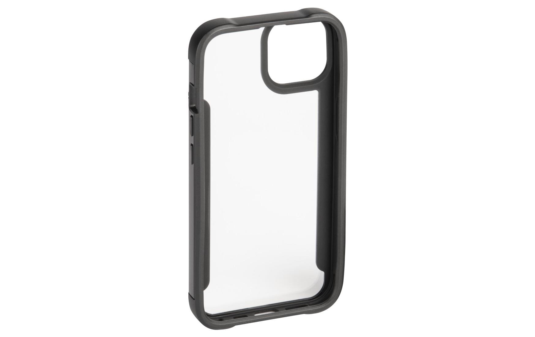 Hama Backcover – für Apple iPhone 14 Plus – transparent/schwarz – PC – kabelloses Aufladen, stossdämpfend