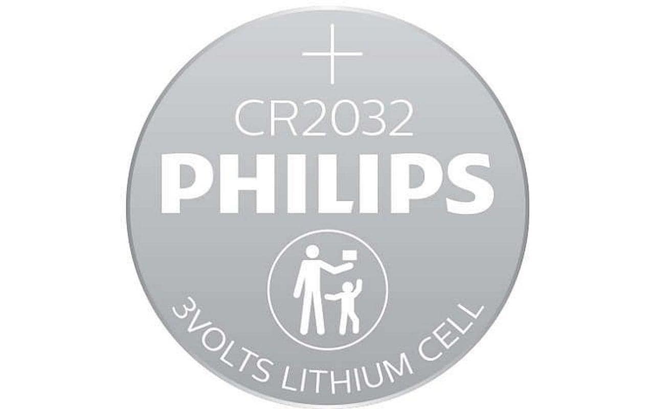 Philips Knopfzellen CR2032, Lithium-Mangandioxid, 3 V – 2 Stk.
