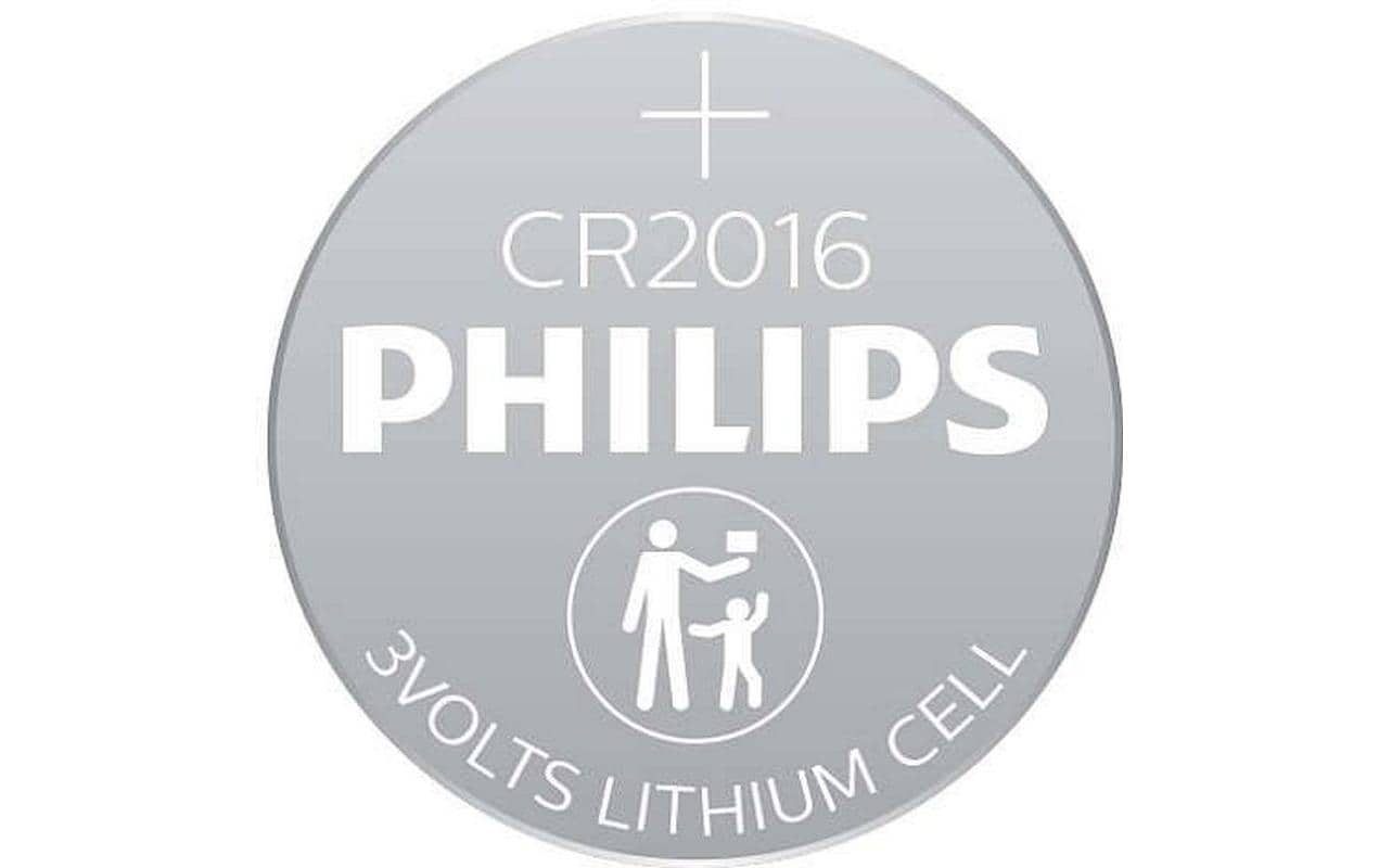 Philips Knopfzellen CR2016, Lithium-Mangandioxid, 3 V – 2 Stk.