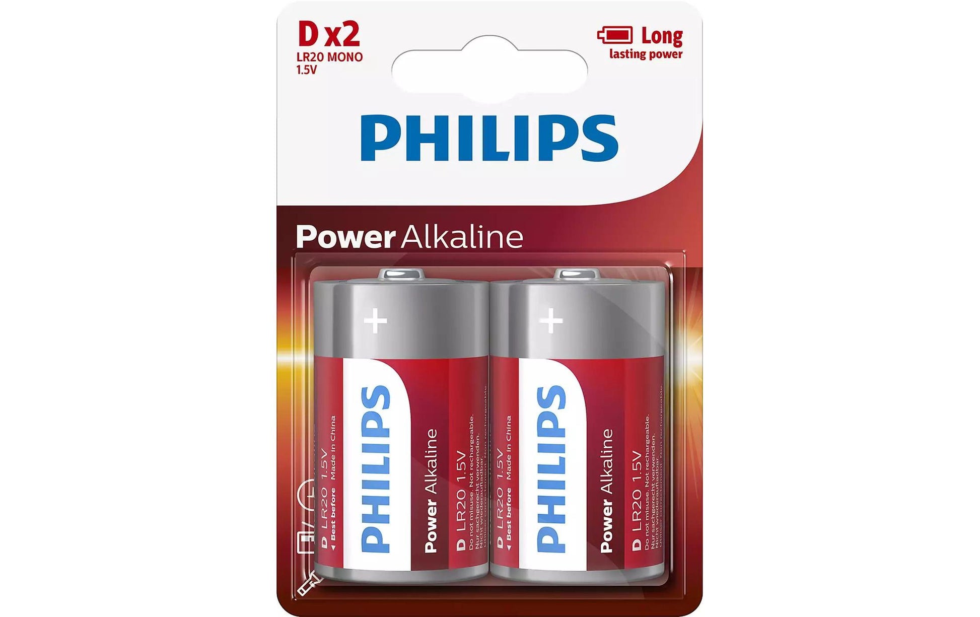 Philips D Batterien, Alkaline, 1.5 V – 2 Stk.