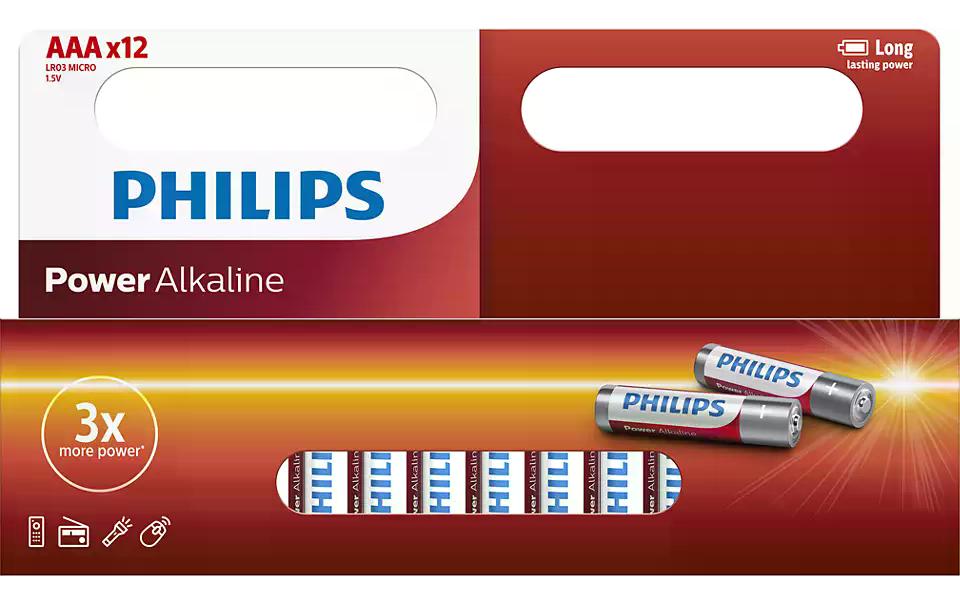 Philips AAA Batterien, Alkaline, 1,5 V – 12 Stk.