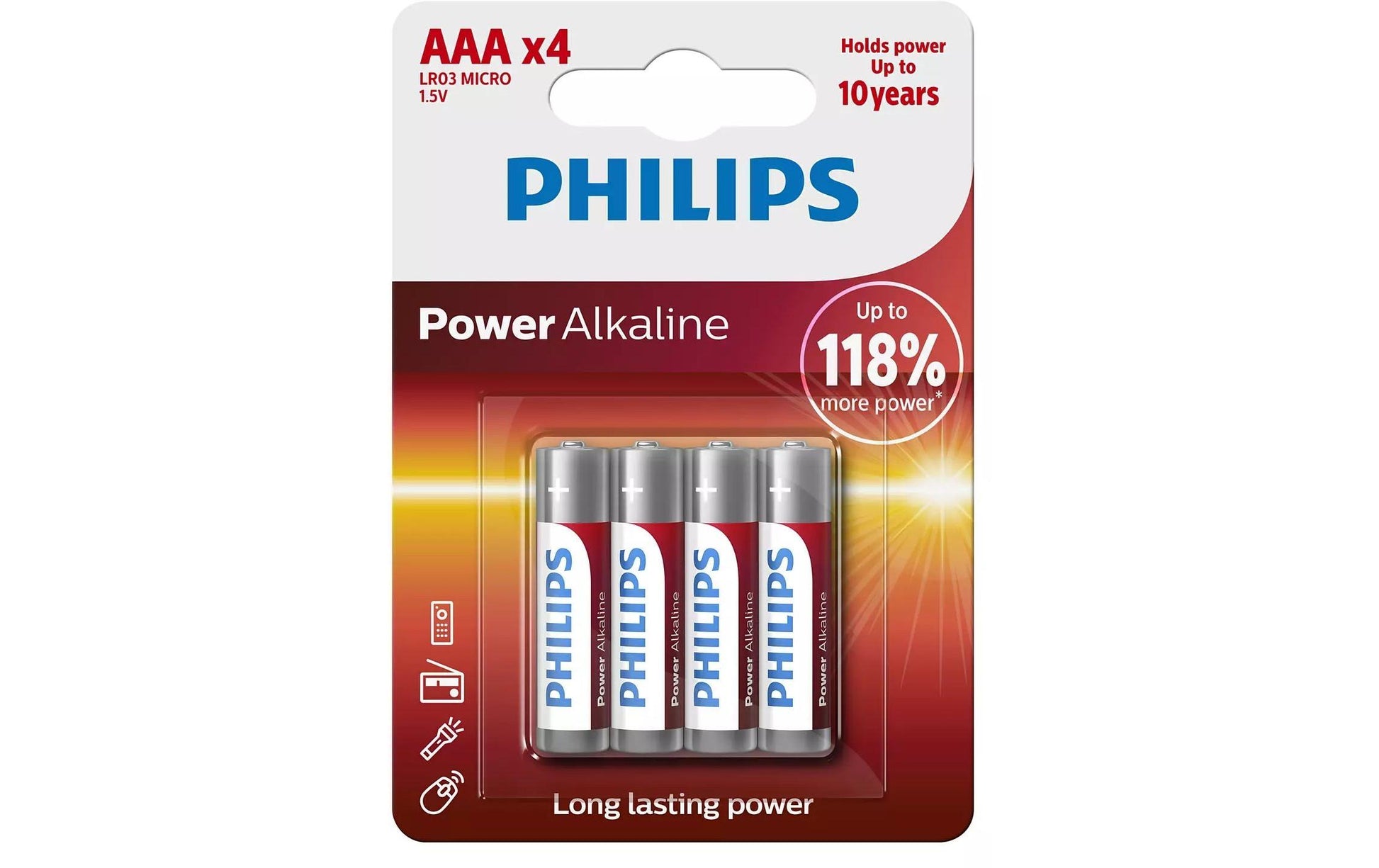 Philips AAA Batterien, Alkaline, 1.5 V – 4 Stk.