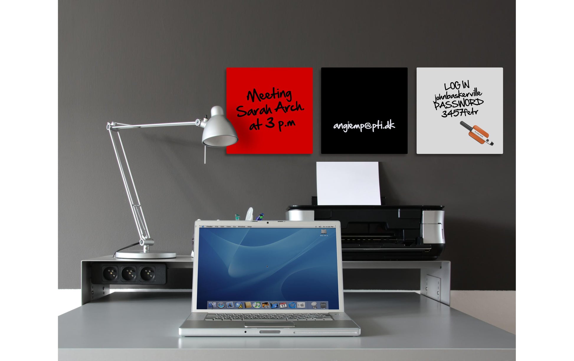 Bi-Office Whiteboard – 78 × 48 cm, Glas, magnetisch, Glas-Rahmen