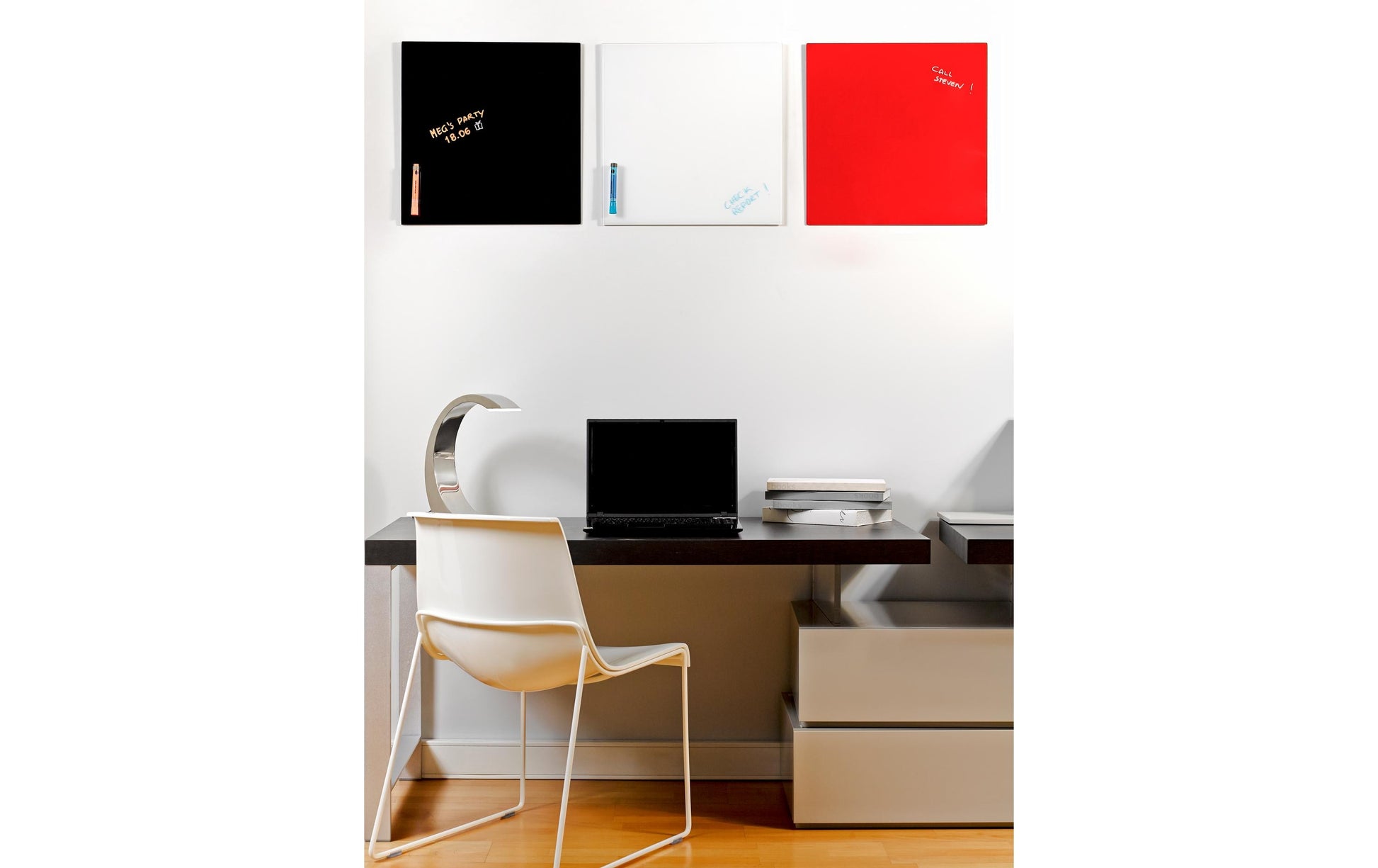 Bi-Office Whiteboard – 78 × 48 cm, Glas, magnetisch, Glas-Rahmen