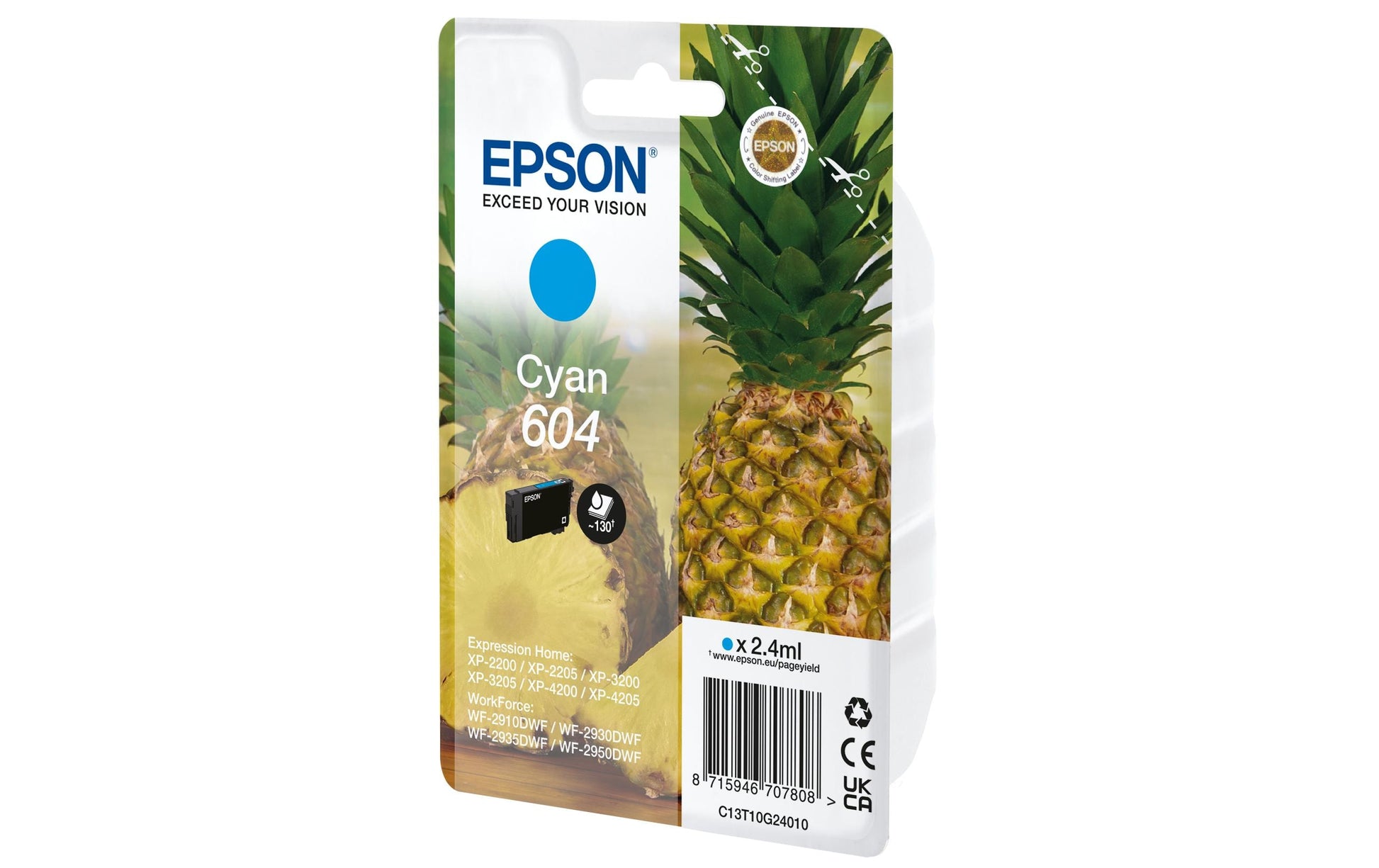 Epson Tintenpatrone 604, Cyan, 2,4 ml