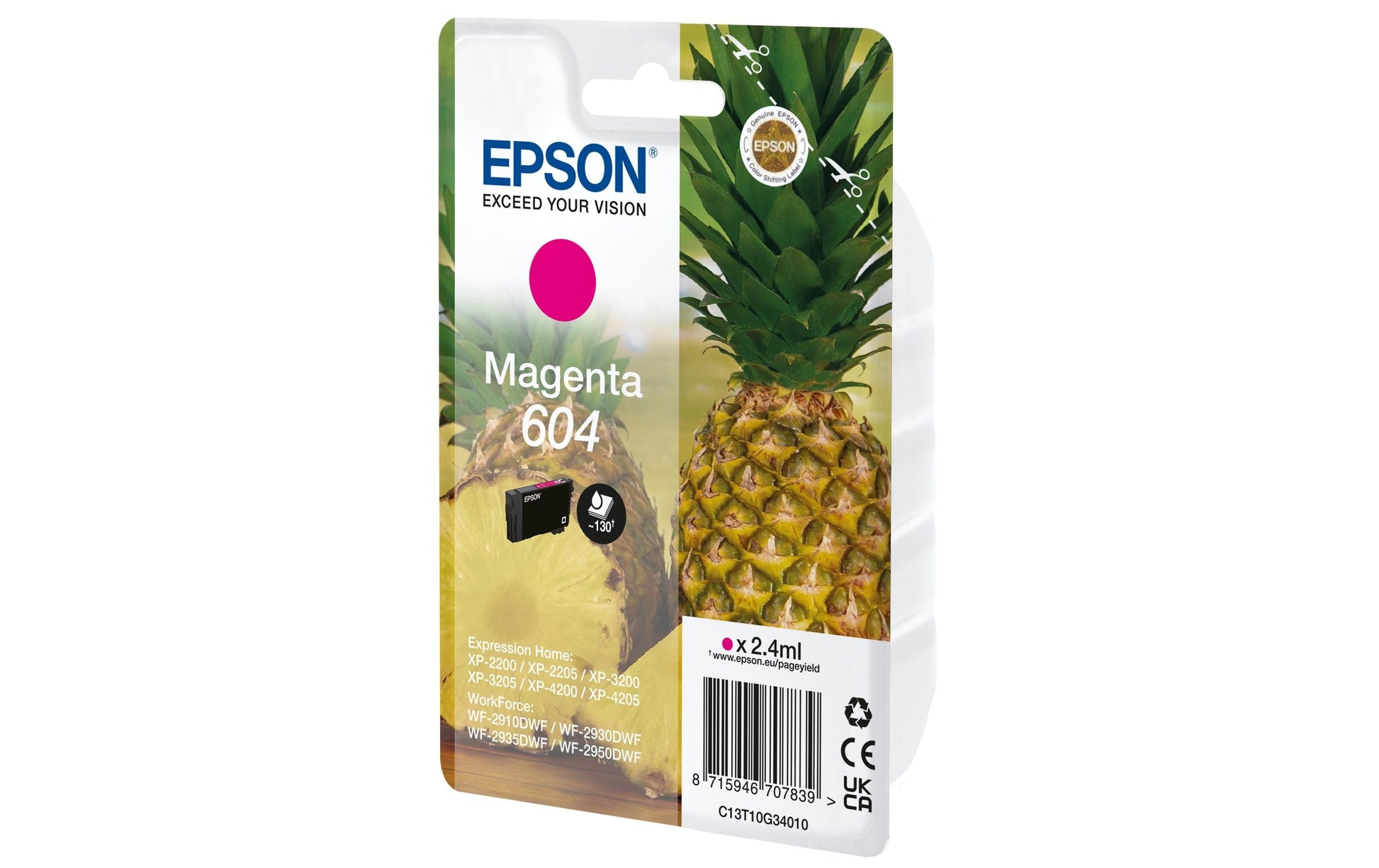 Epson Tintenpatrone 604, Magenta, 2,4 ml – für Inkjet- und Multifunktionsgeräte