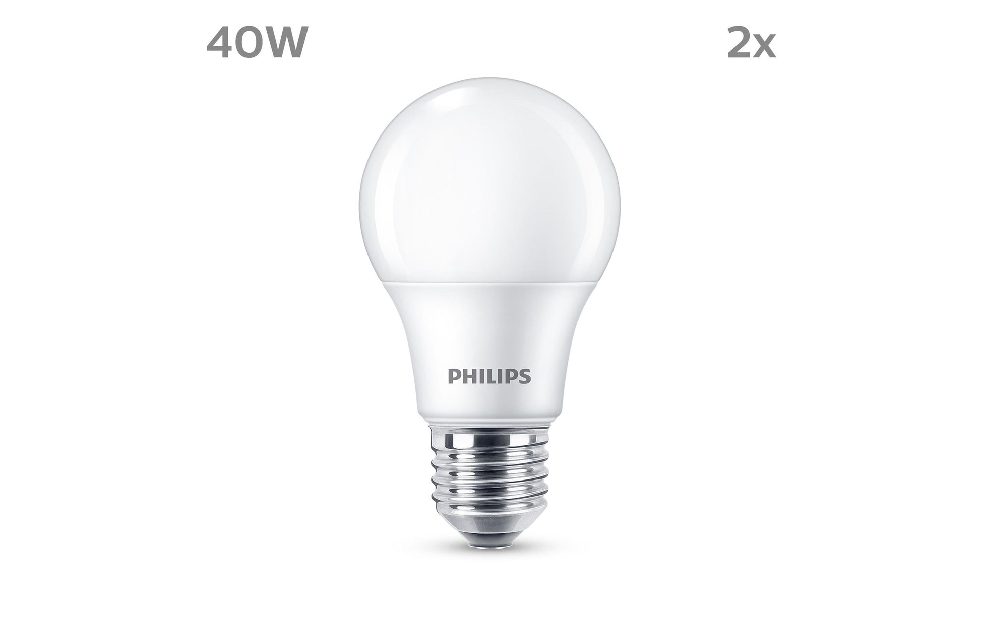 Philips by Signify Philips LED-Leuchtmittel E27 A-Form – Warmweiss 2700 K, 470 lm, 4,9 W – 2 Stk.