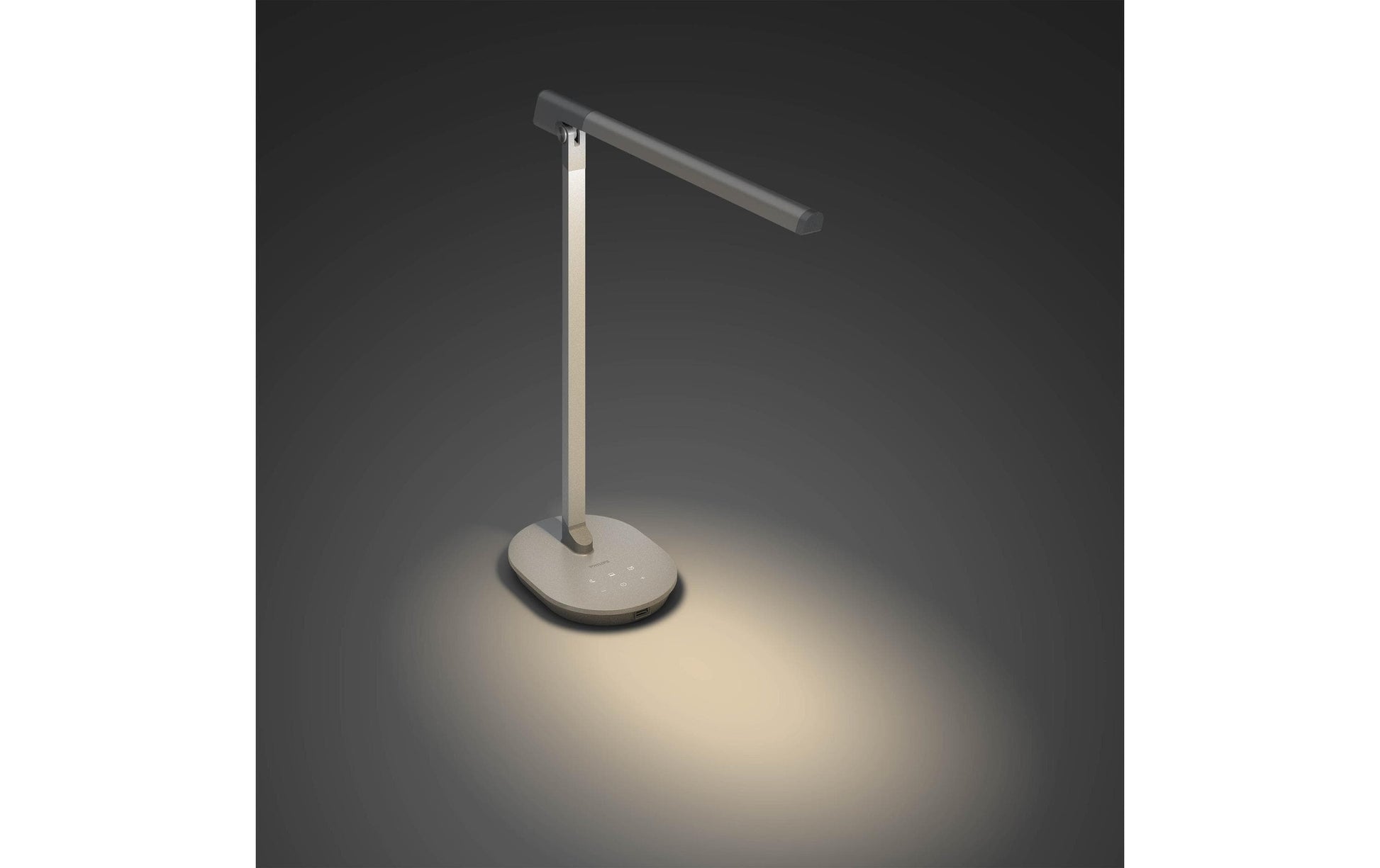 Philips by Signify Philips Tischleuchte Sword – 650 lm, 12 W, 3000–5000 K, dimmbar, grau, fest verbautes LED