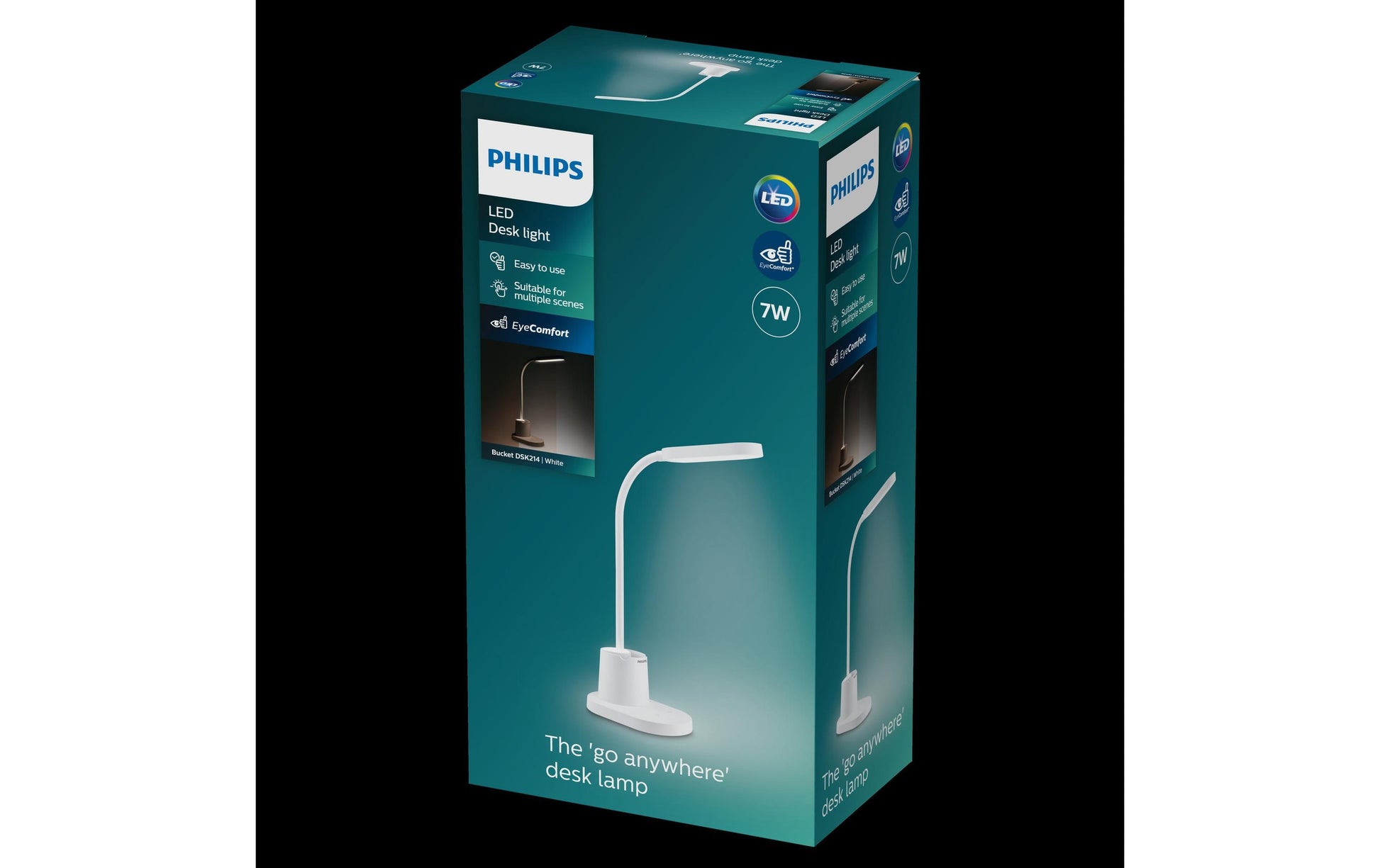 Philips by Signify Philips Tischleuchte – 11 × 34 × 31,5 cm, 200 lm, 7,5 W, 3000–5700 K, dimmbar, weiss, Akku