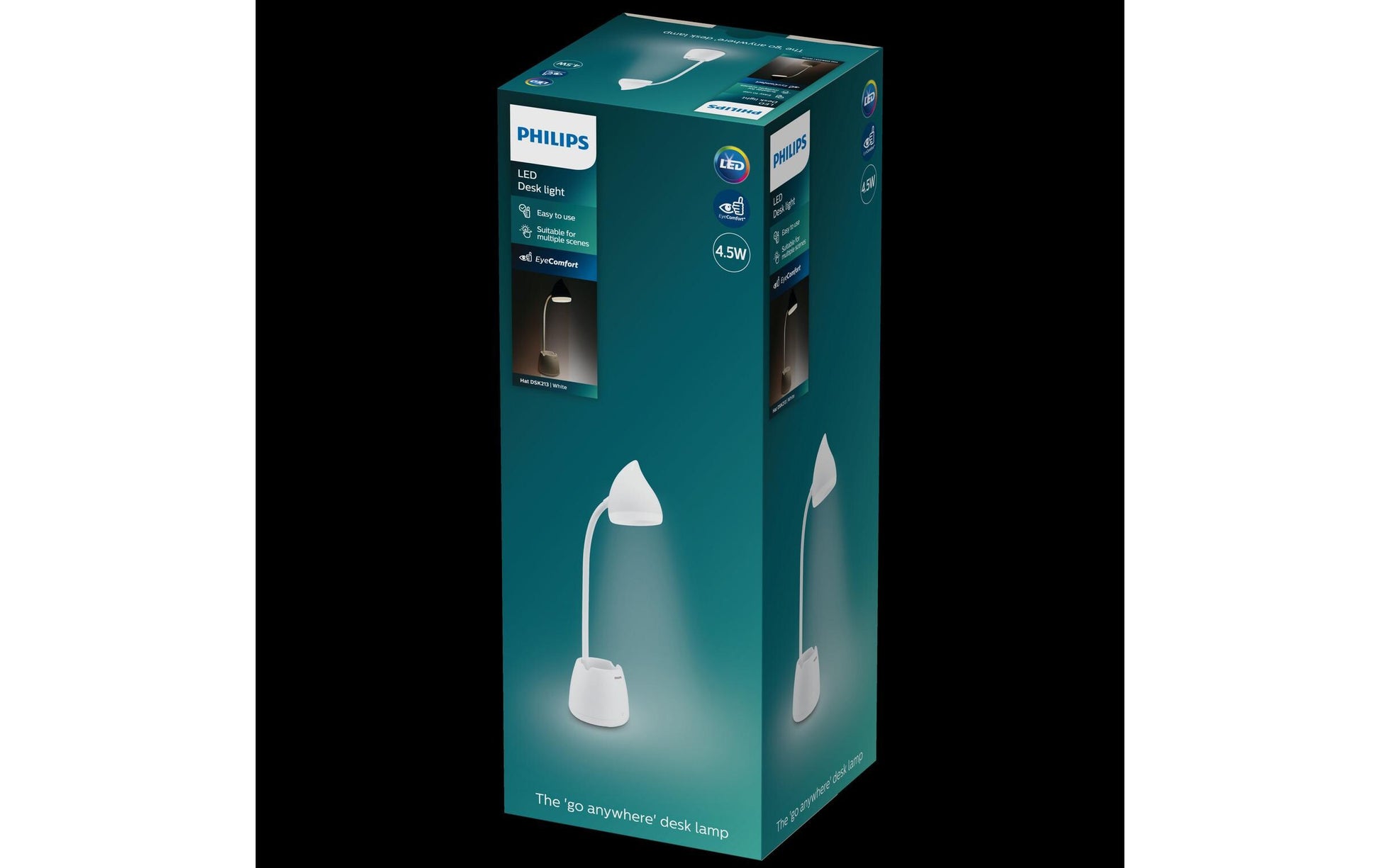 Philips by Signify Philips Tischleuchte Hat – 80 lm, 4,5 W, 3000–5700 K, dimmbar, weiss, Akku