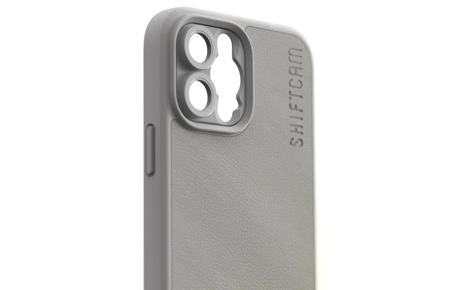 ShiftCam Backcover – für Apple iPhone 13 Pro Max – grau – Kunstleder – mit Lens Mount
