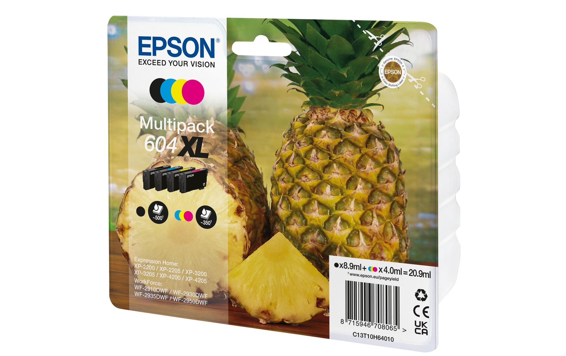 Epson Tintenpatronen-Multipack 604XL, CMYK, XL, 4er-Pack, 1×8,9 ml + 3×4 ml – für Expression, WorkForce und andere