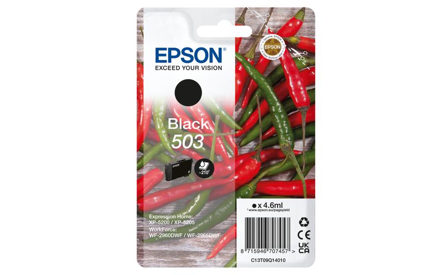 Epson 503 Schwarz Tintenpatrone (Original) – 210 Seiten – für WorkForce WF-2960DWF/WF-2965DWF