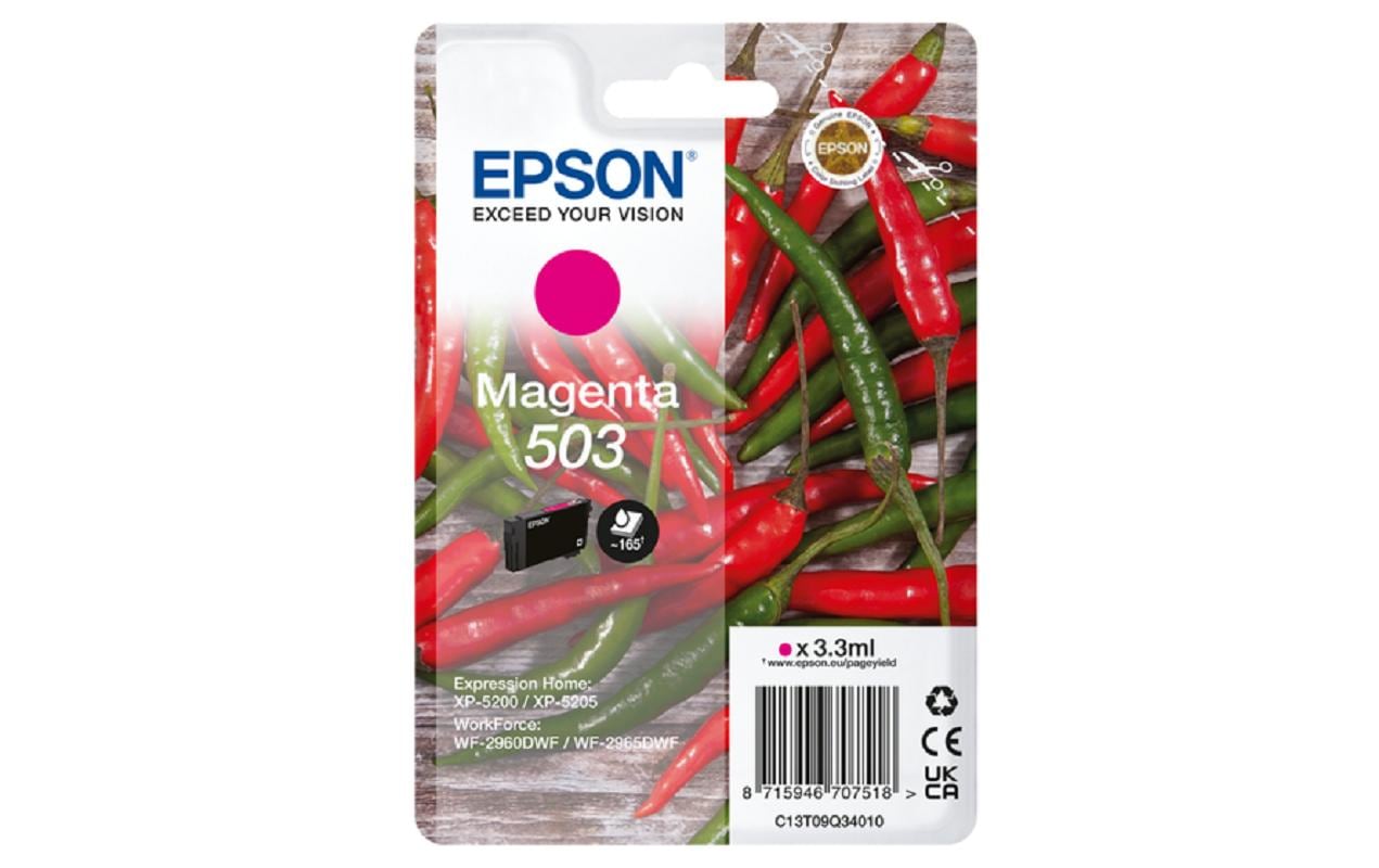 Epson 503 Magenta Tintenpatrone (Original) – 165 Seiten – für WorkForce WF-2960DWF/2965DWF, XP-5200/XP-5205