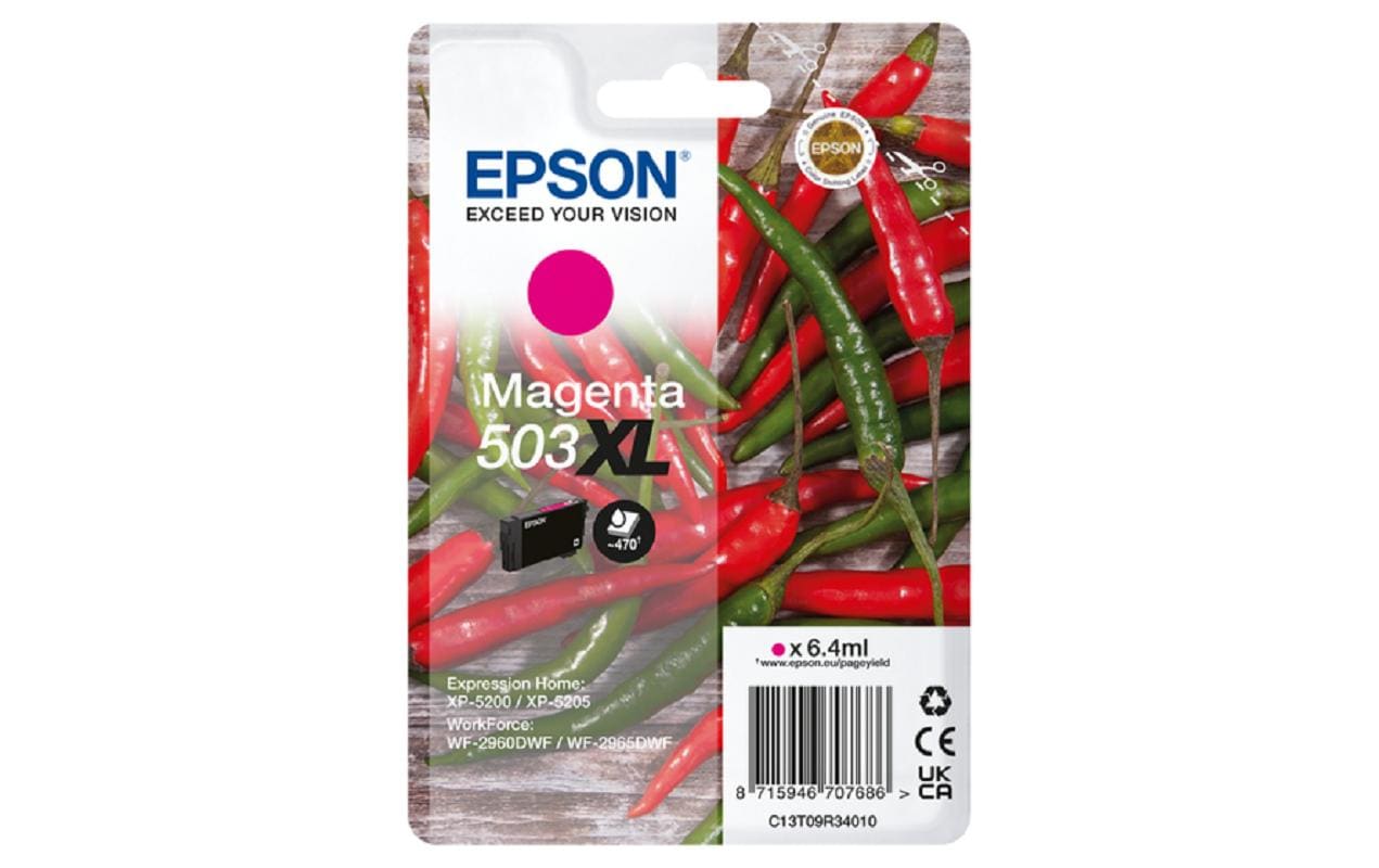 Epson 503XL Magenta Tintenpatrone (Original) – 470 Seiten – für WF-2960DWF/WF-2965DWF, XP-5200/XP-5205