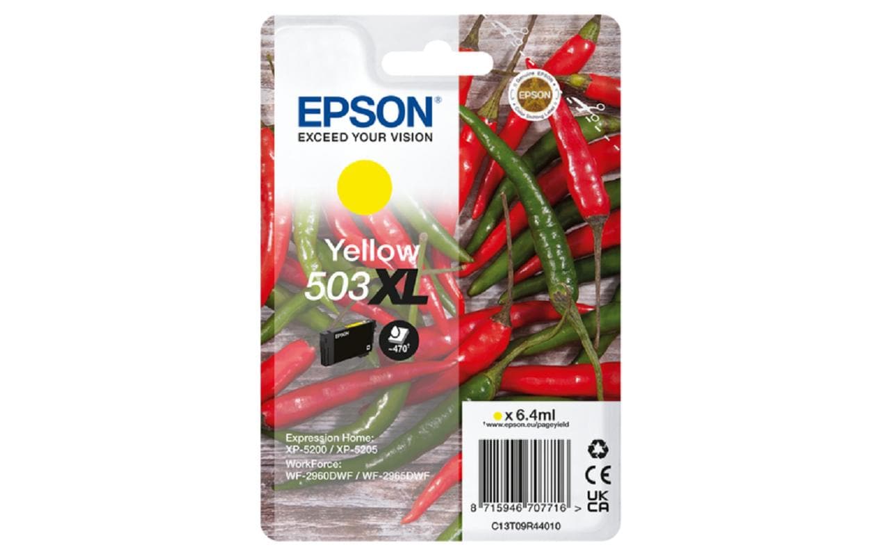 Epson 503XL Gelbe Tintenpatrone (Original) – 503 Seiten – für WF-2960DWF/WF-2965DWF, XP-5200/XP-5205
