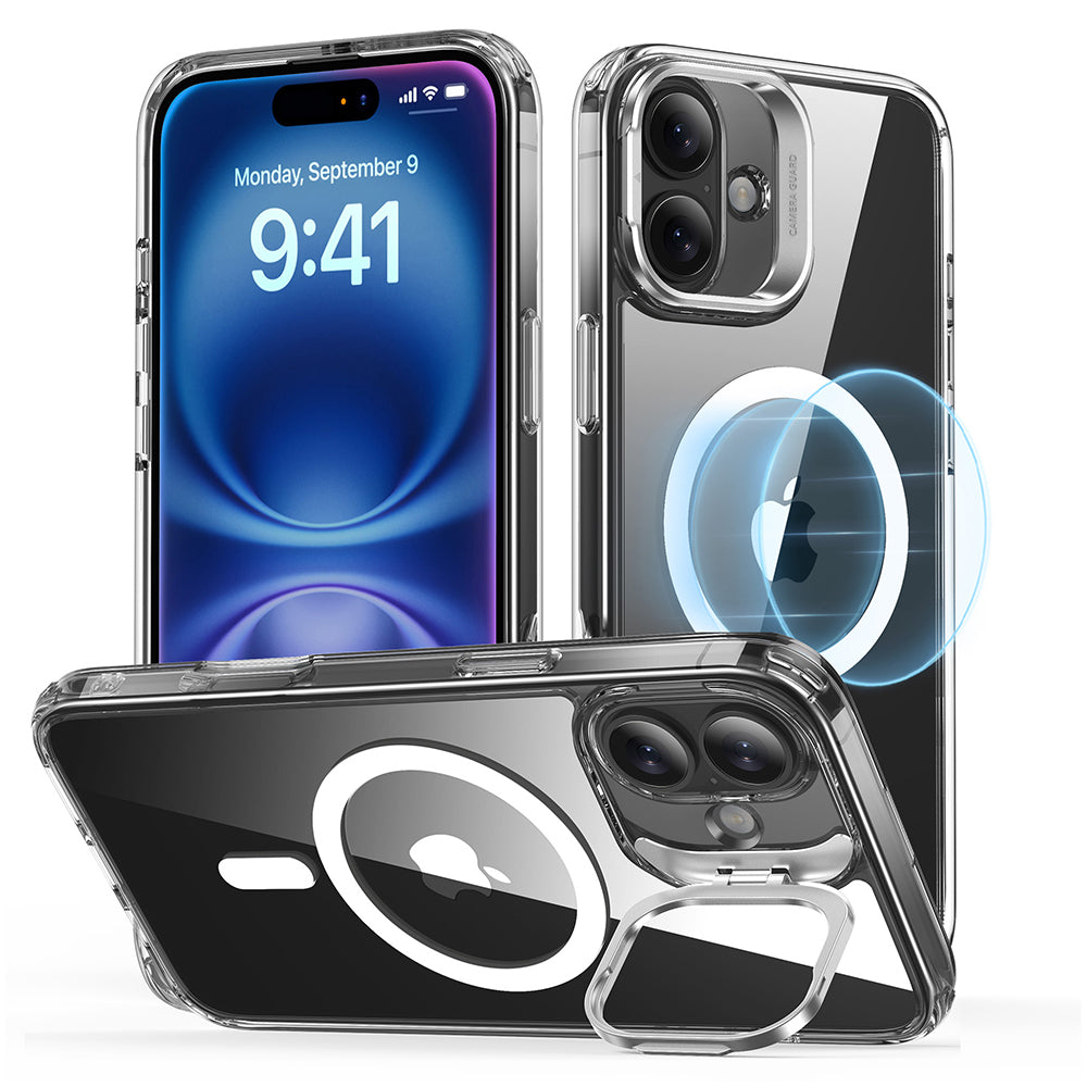 ESR Classic Hybrid – Rückcover – für Apple iPhone 16 – MagSafe, mit Ständer, Transparent