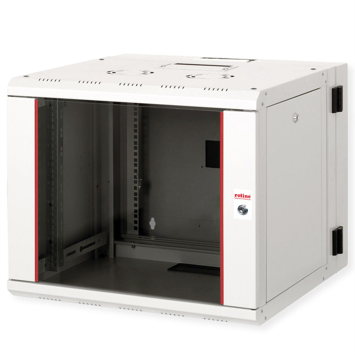 ROLINE Pro – 19" Wandverteiler 9U, IP20, abschliessbar, 600 × 600 × 505 mm, lichtgrau